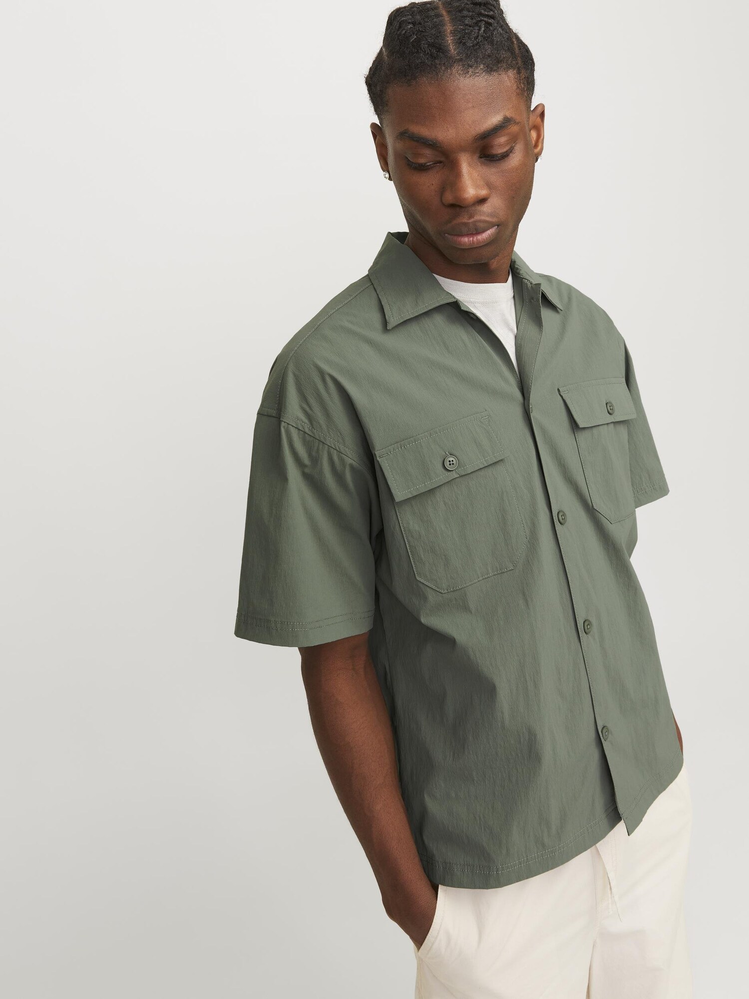 JACK & JONES Košeľa 'ALTITUDE'  olivová (obrázok 5)