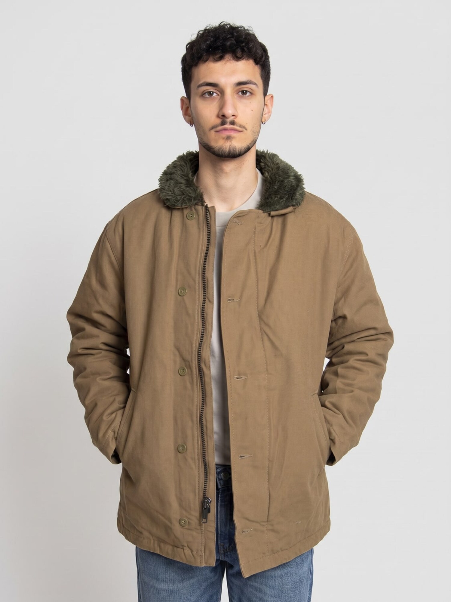 Brixton Giacca di mezza stagione '20th Anniversary Mast Jacket -- Olive Surplus Brown Men's Jacket' verde