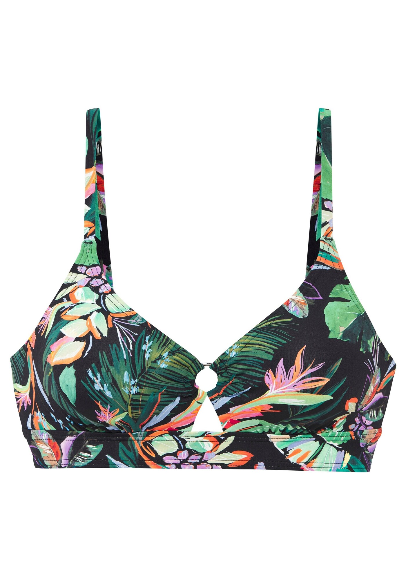 VENICE BEACH Bikinový top  jedľová / svetlooranžová / čierna / biela