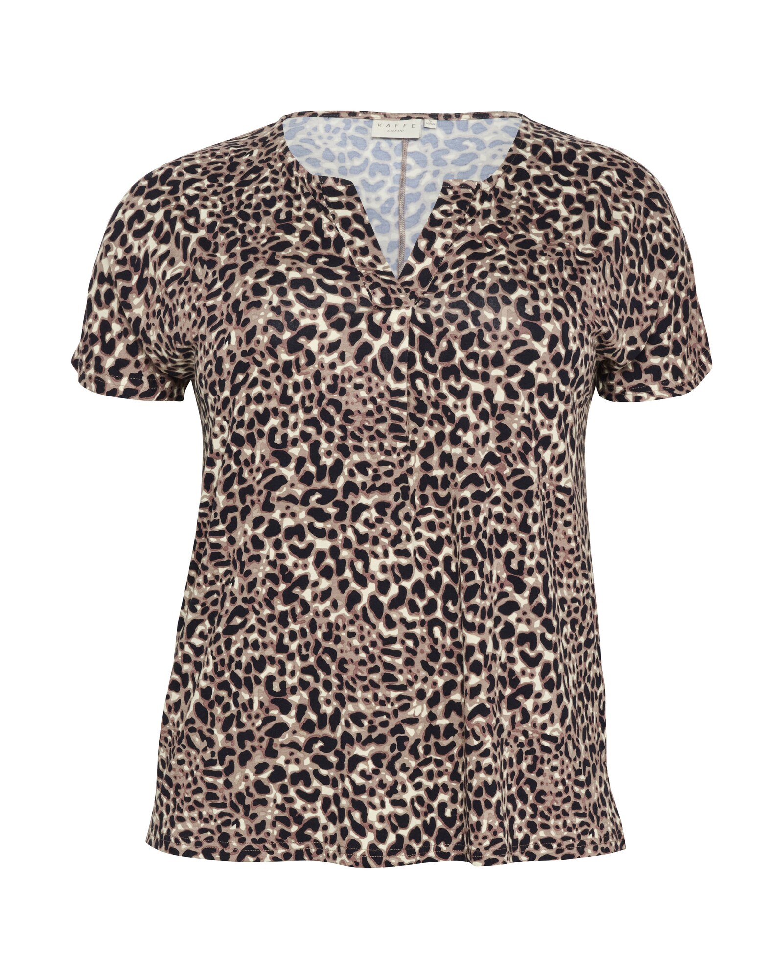 KAFFE CURVE Tricou Charlotta  crem / nisipiu / negru