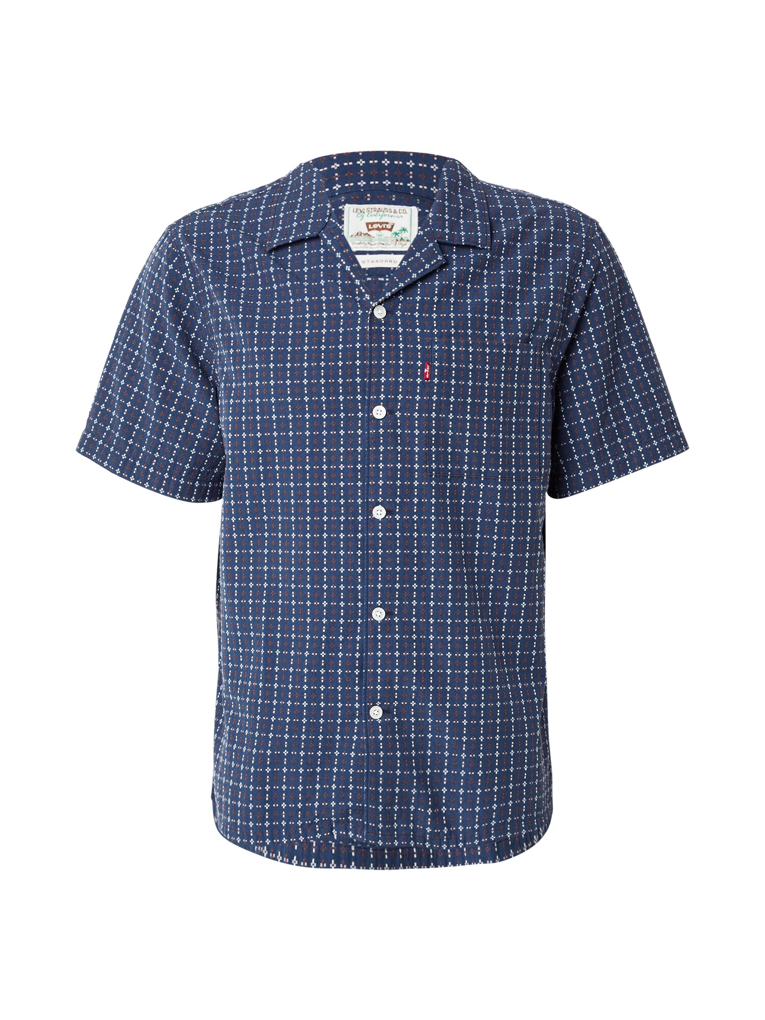 LEVIS ® Cămașă SUNSET CAMP  bleumarin / portocaliu mandarină / roșu / alb