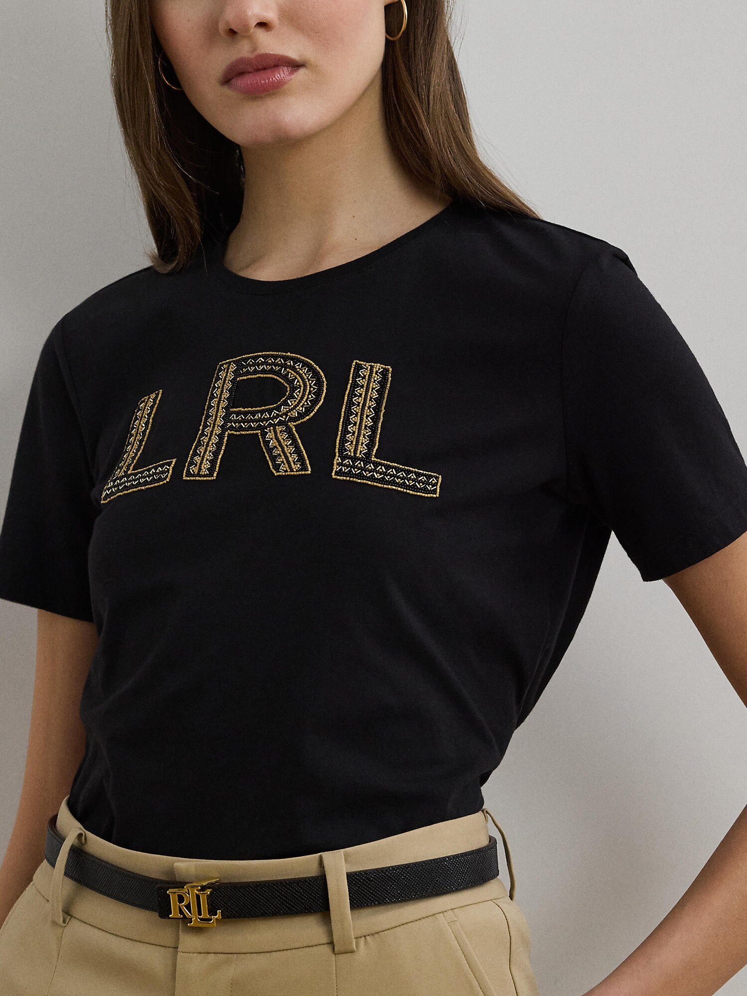 Lauren Ralph Lauren Tričko žltá / čierna / biela (obrázok 5)