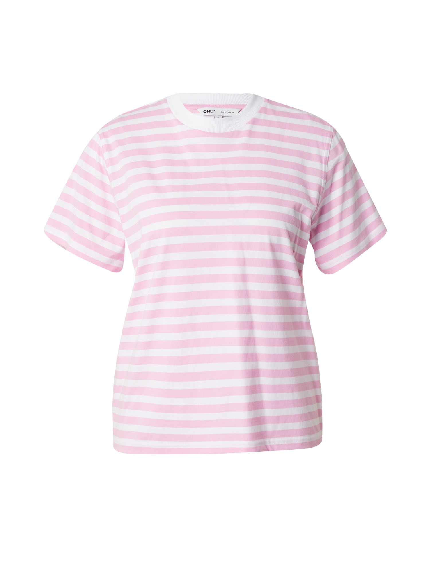 ONLY Póló 'LIVINA'  világos-rózsaszín / fehér
