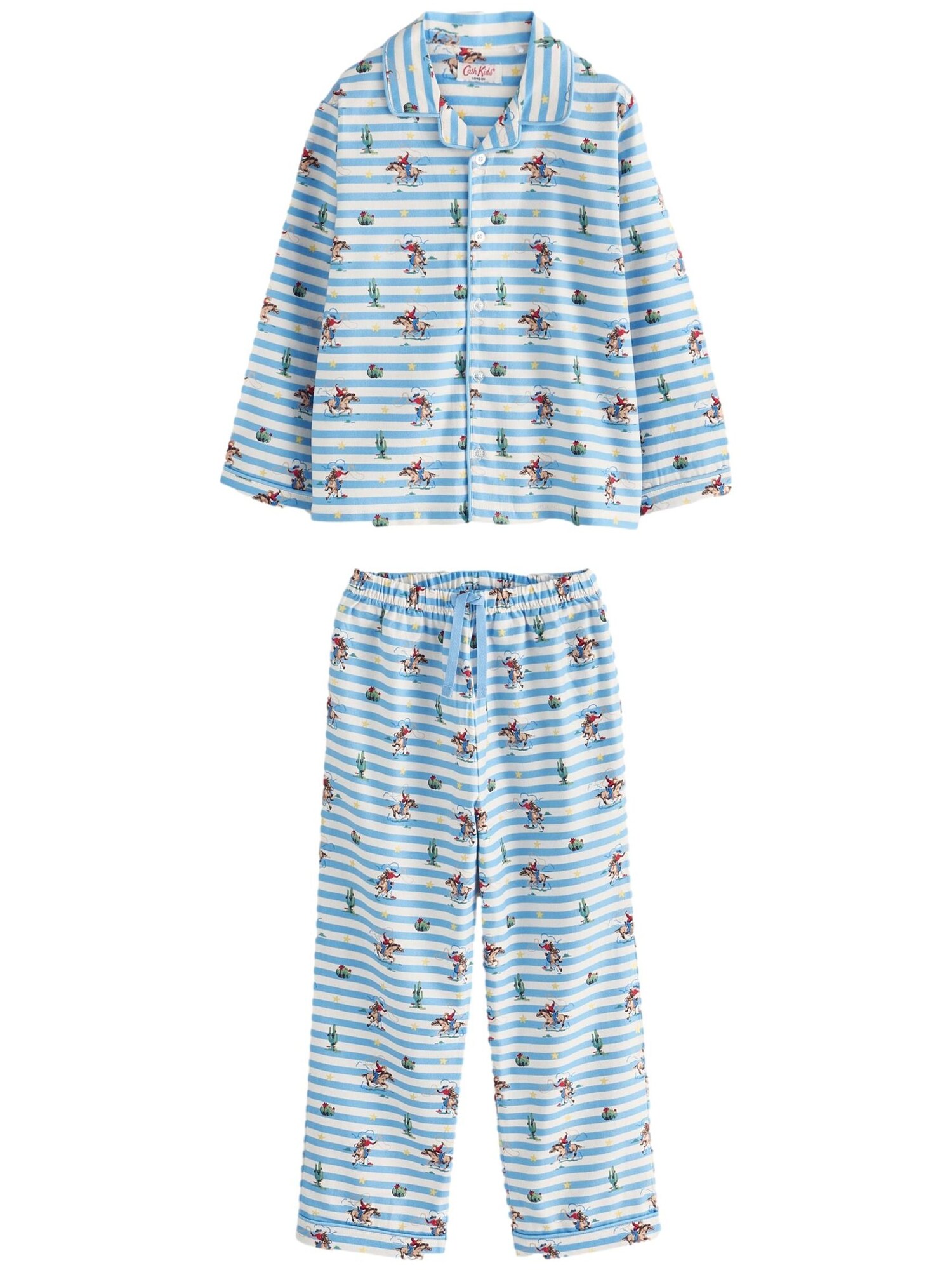 Next Pijamale  albastru deschis / verde / roșu / alb