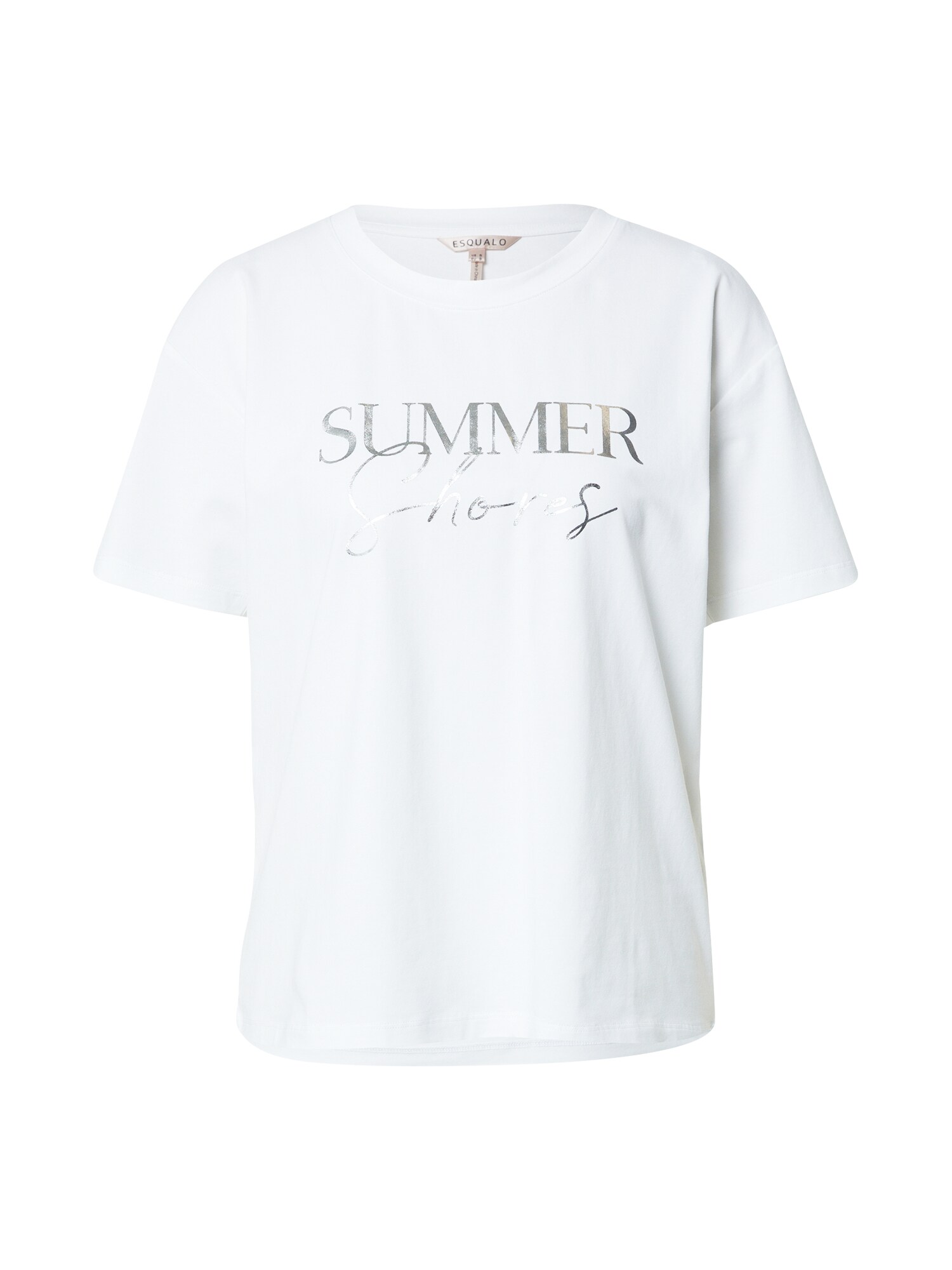 Esqualo Marškinėliai 'Summer Shores' sidabrinė / balta