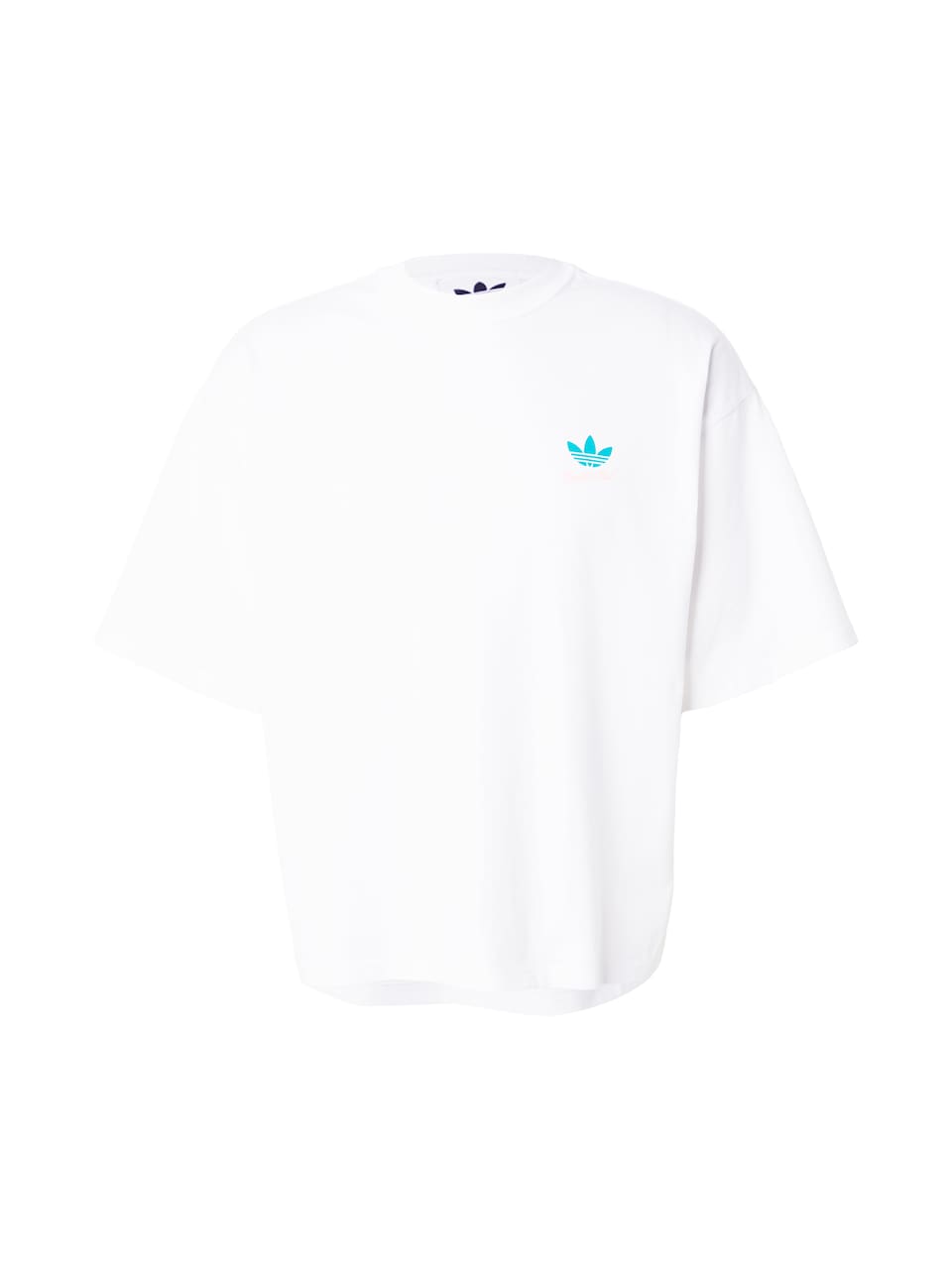 T-shirt cyanblå / ljusgrön / orange