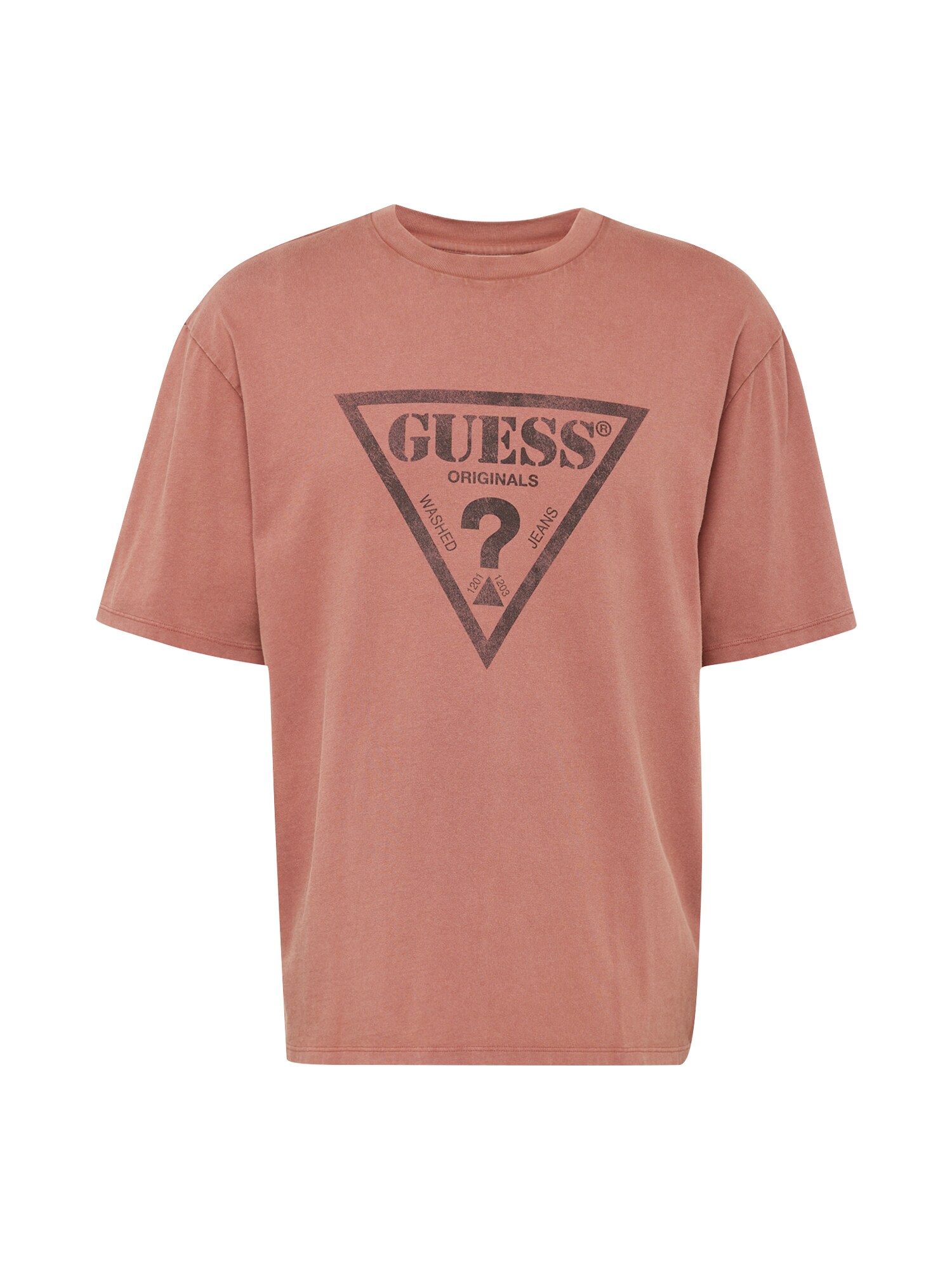 GUESS Originals Tričko  svetlohnedá / čierna