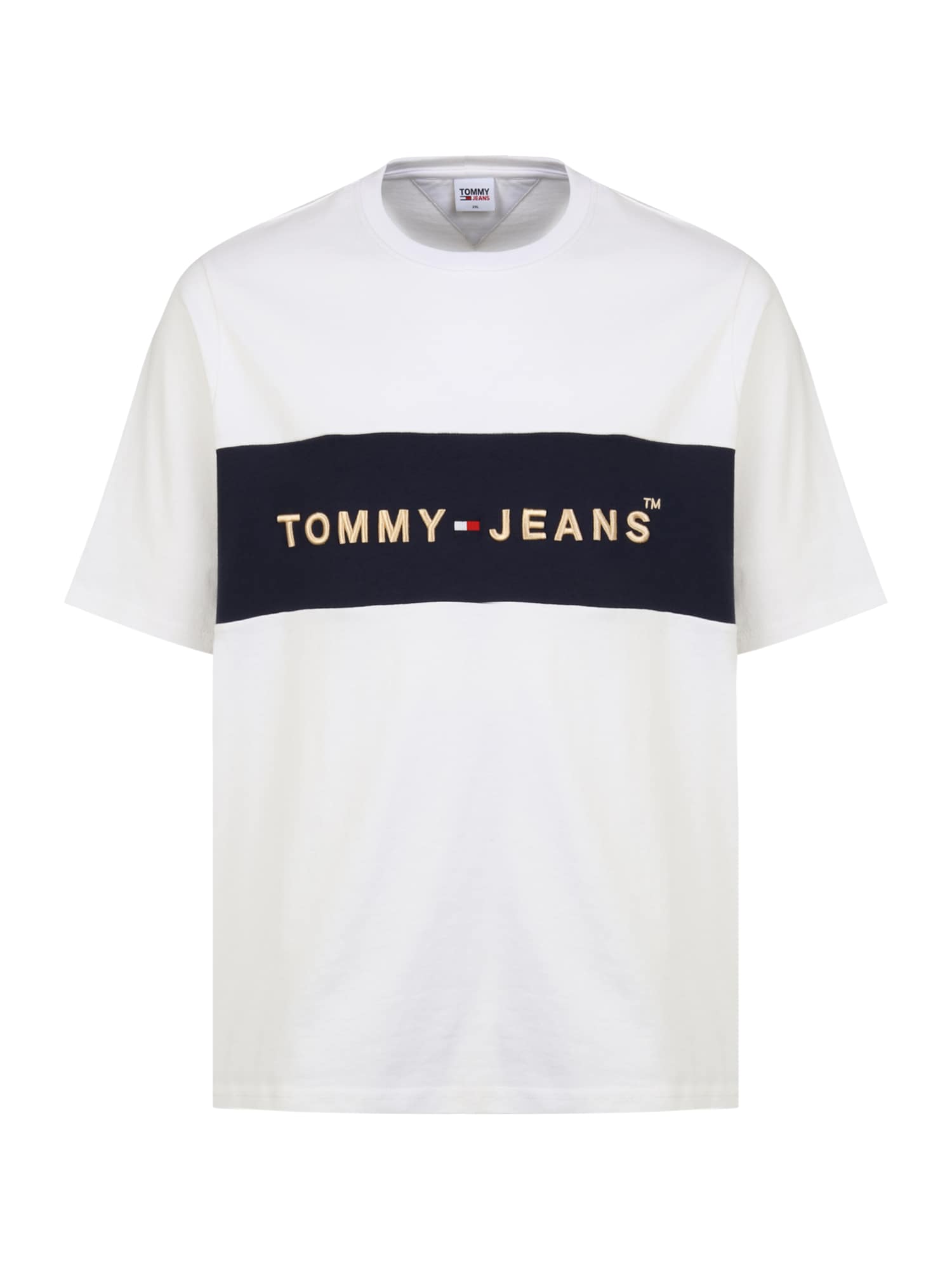 Tommy Jeans Plus Marškinėliai balta / tamsiai mėlyna / smėlio
