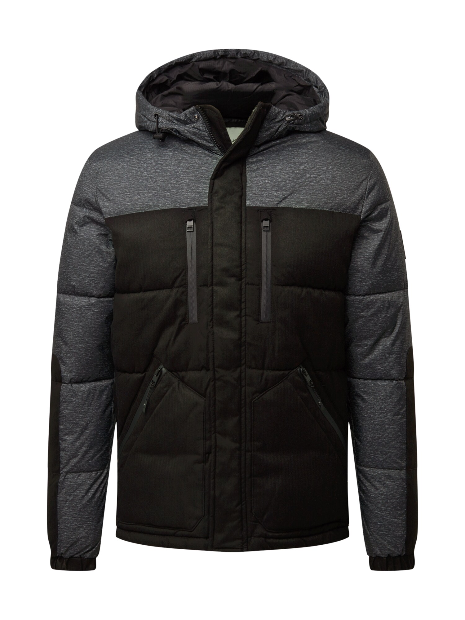 JACK & JONES Žieminė striukė 'BOLT'  juoda / bazalto pilka