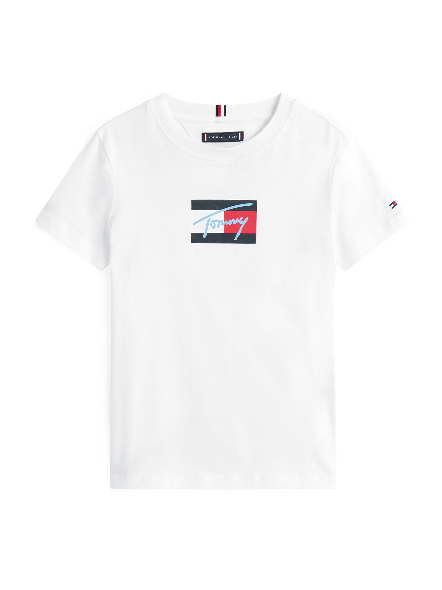 TOMMY HILFIGER Póló  világoskék / piros / fekete / fehér akciós termékkép 1