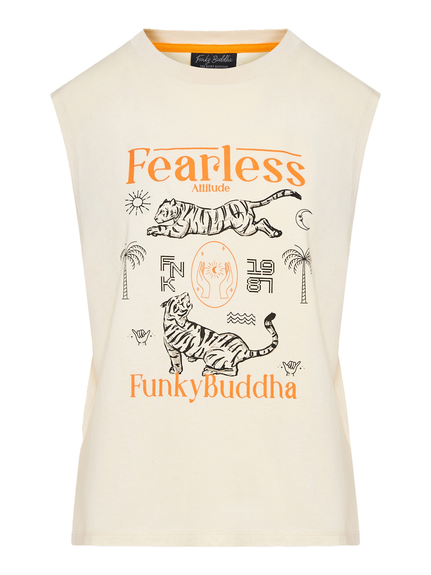 Funky Buddha Póló  ekrü / narancs / fekete akciós termékkép 1