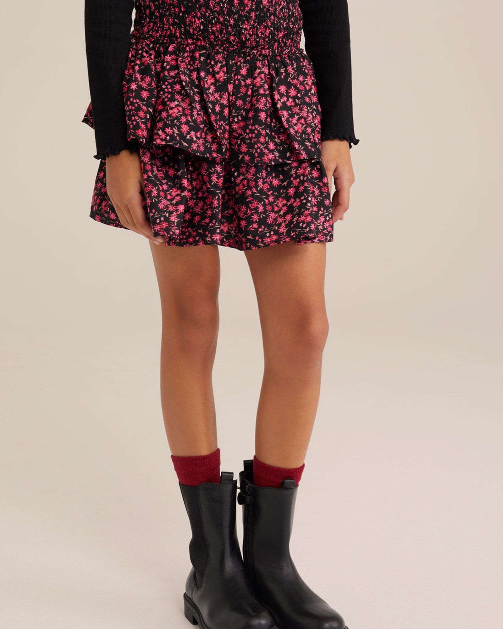 WE Fashion Sukňa ružová / staroružová / čierna (obrázok 5)
