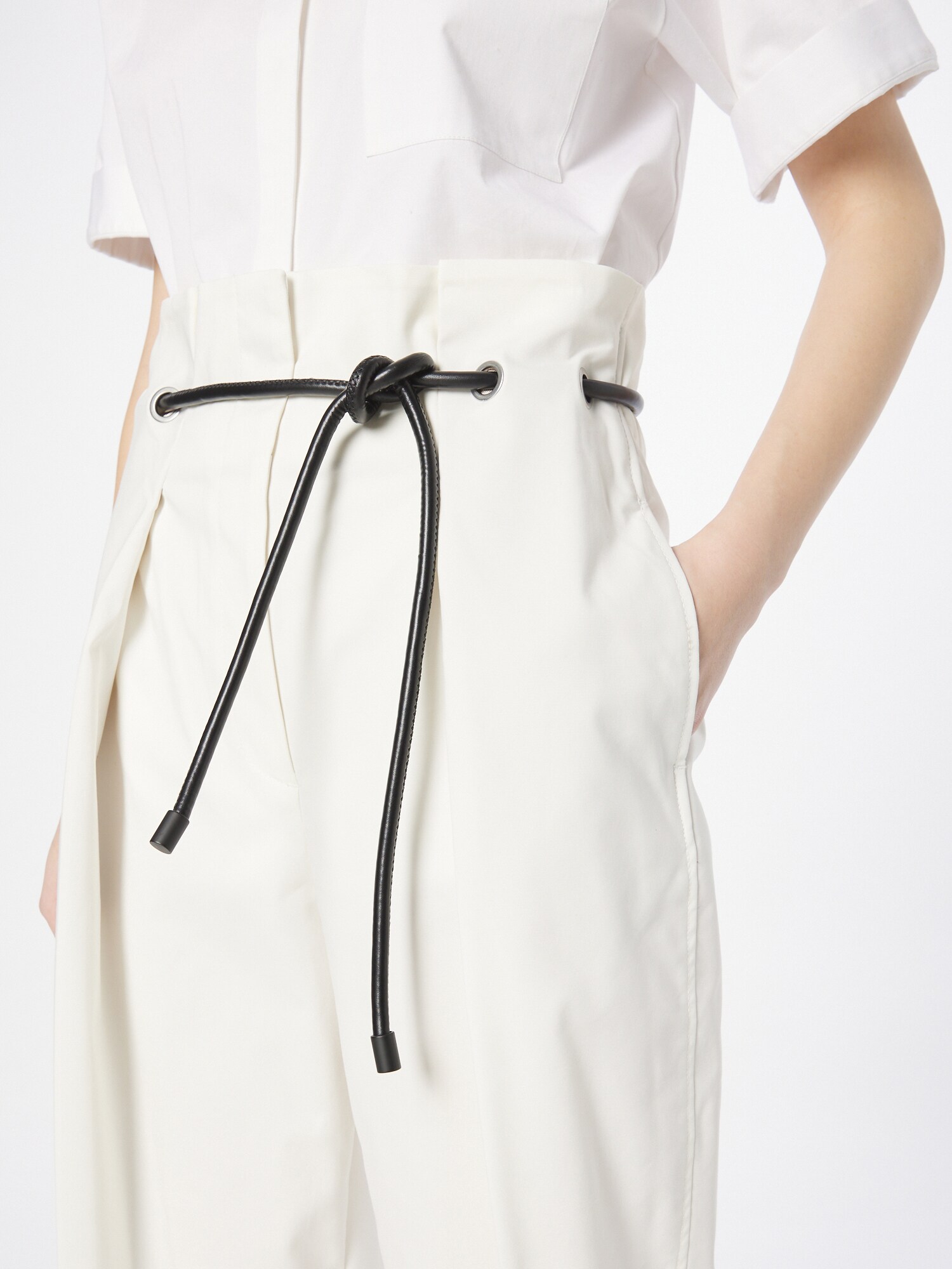 3.1 Phillip Lim Plisované nohavice biela (obrázok 5)