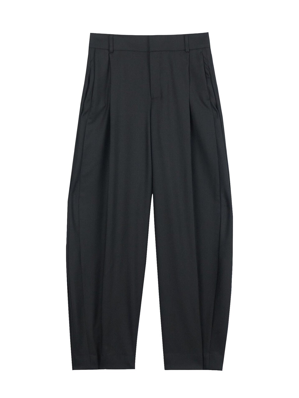 Pressveckad byxa 'Barrel-Leg Cashmere Pants'
