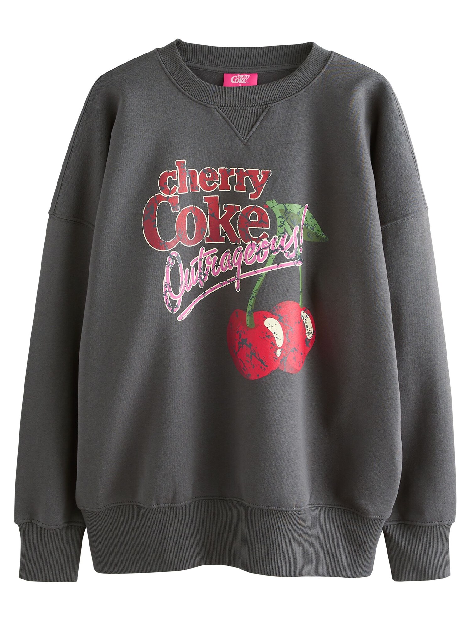 Next Tréning póló 'Cherry Coke'  sötétszürke / zöld / rózsaszín / piros akciós termékkép 1