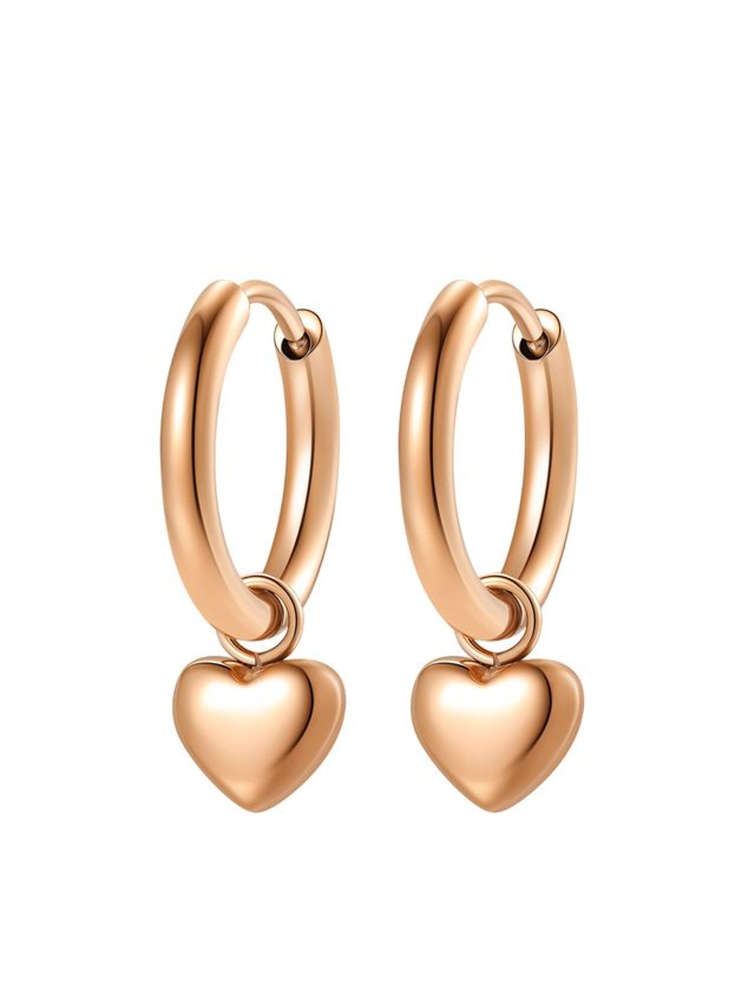Hey Happiness Oorbellen 'Heart Beat' Rose-goud