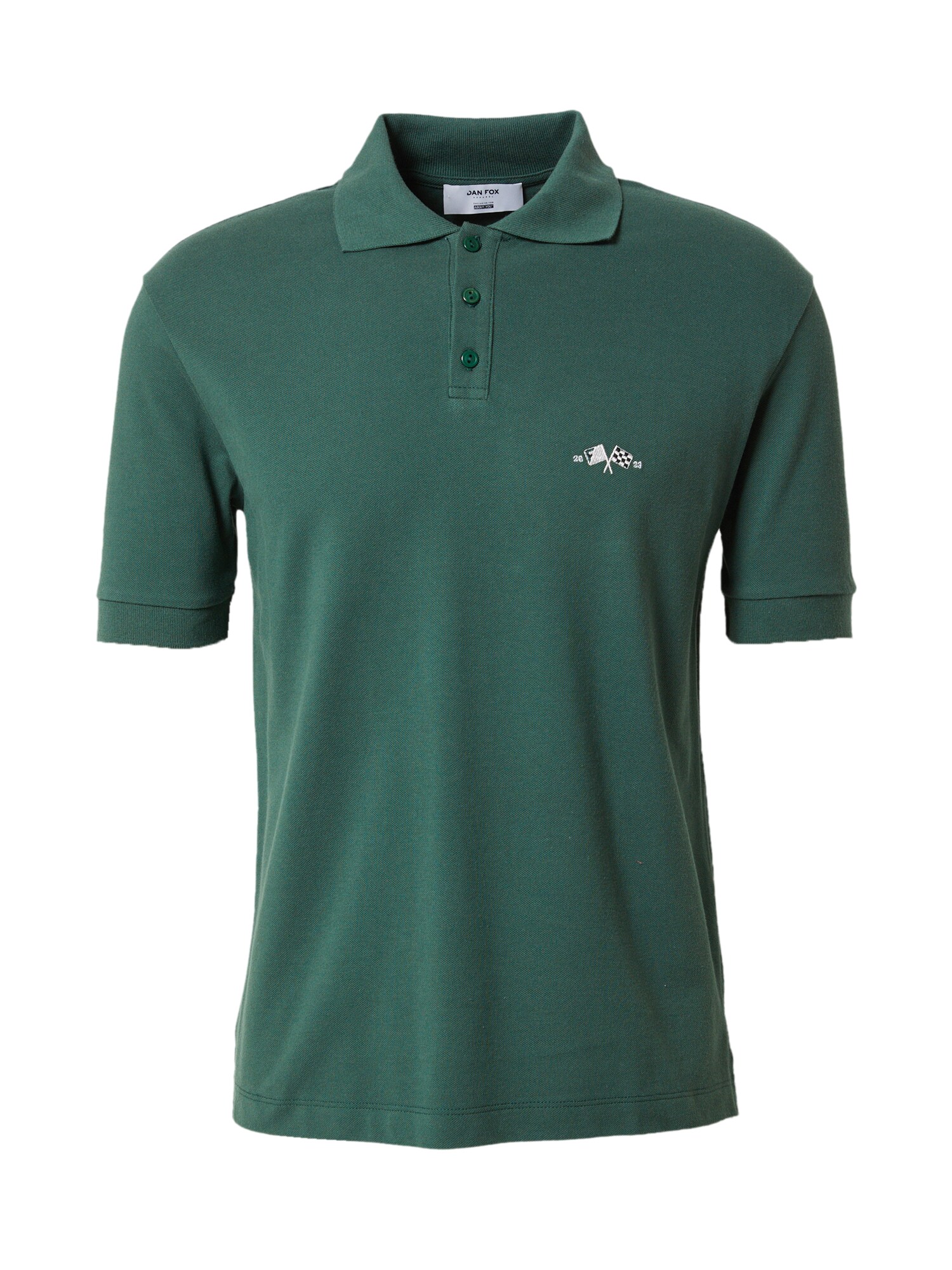 DAN FOX APPAREL Tričko  tmavozelená / biela