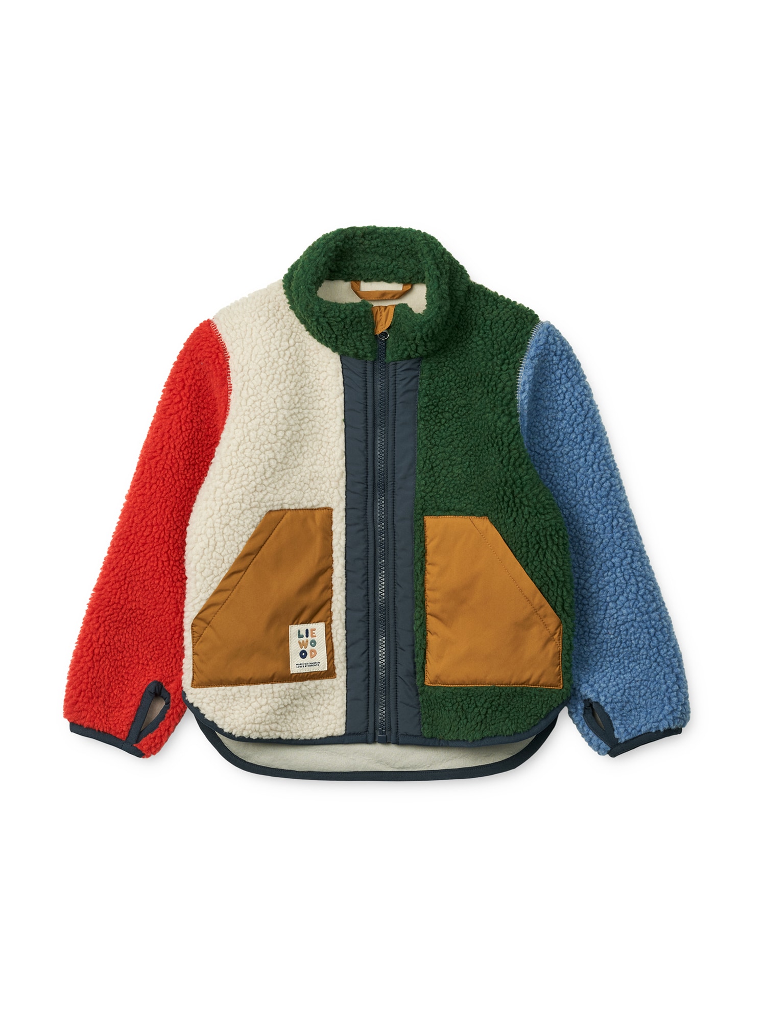 Liewood Jachetă  fleece Noam Pile crem / albastru deschis / verde / roșu