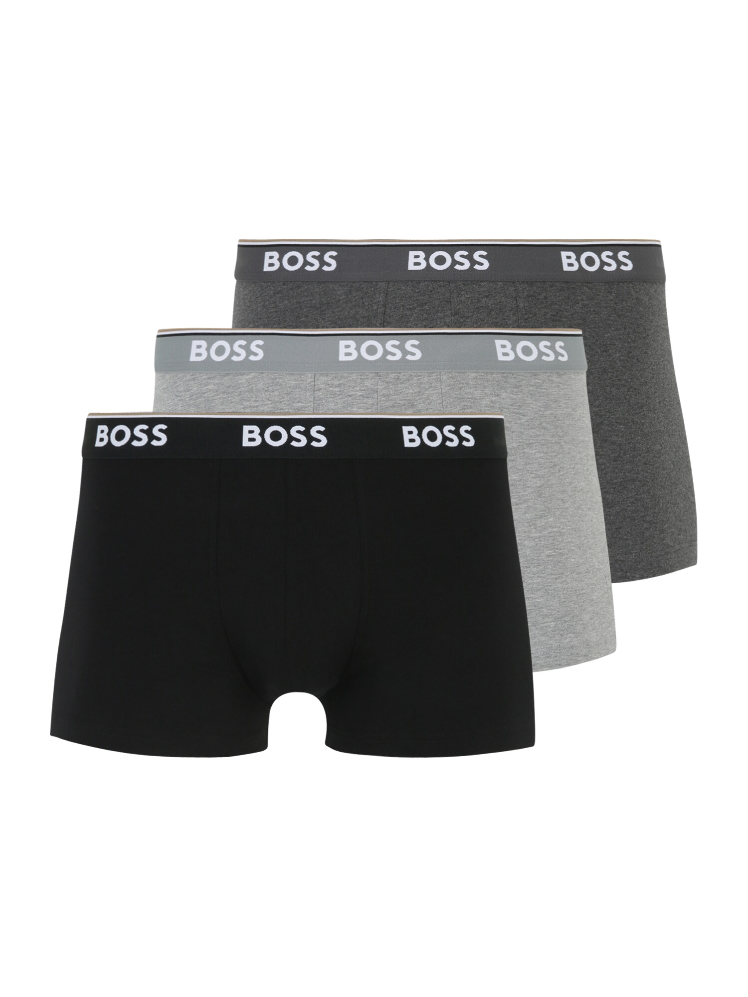 BOSS Boxerky 'Power'  tmavosivá / sivá melírovaná / čierna / biela