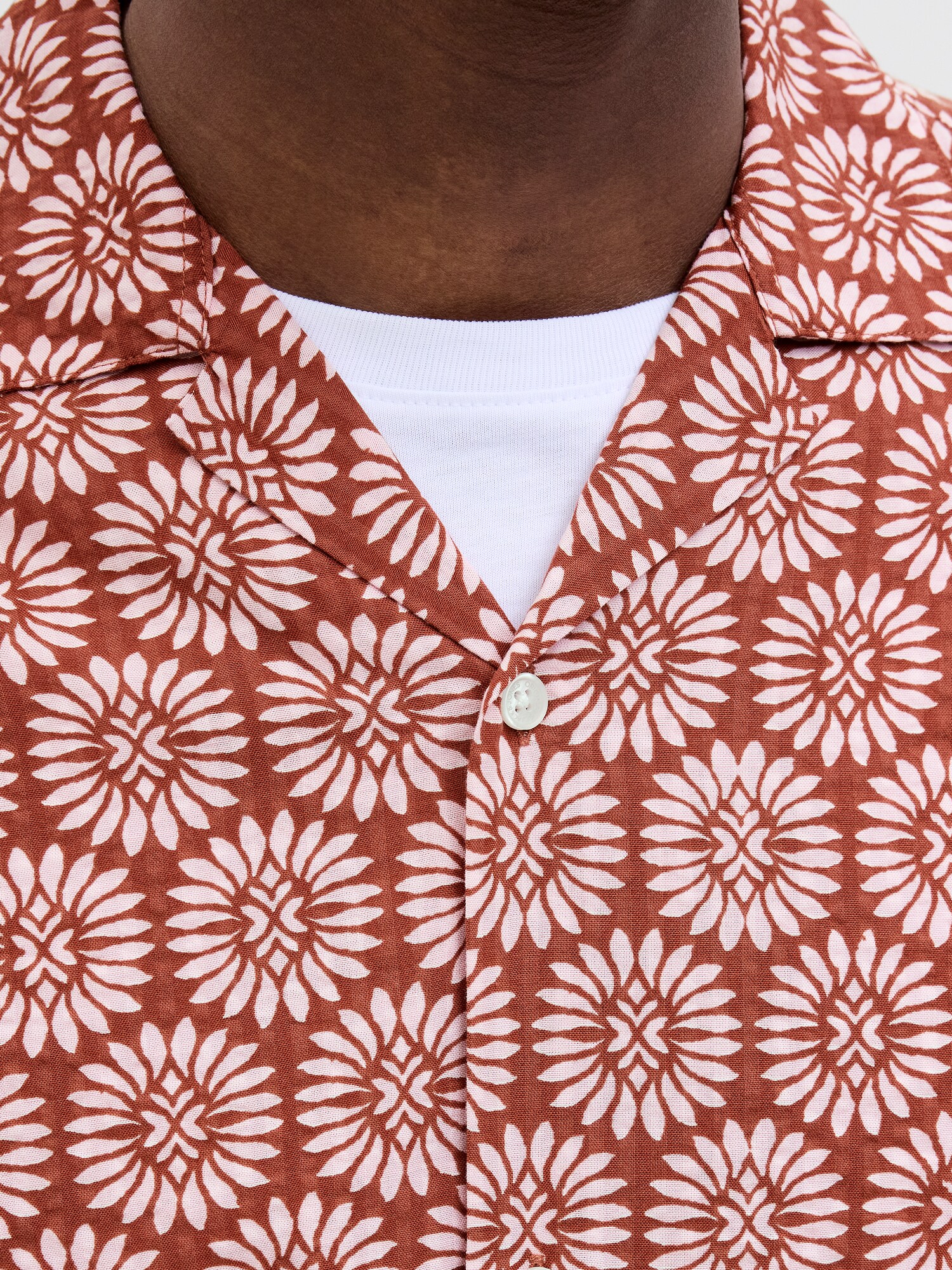 JACK & JONES Košeľa 'JORSeersucker' gaštanová / pastelovo ružová (obrázok 4)