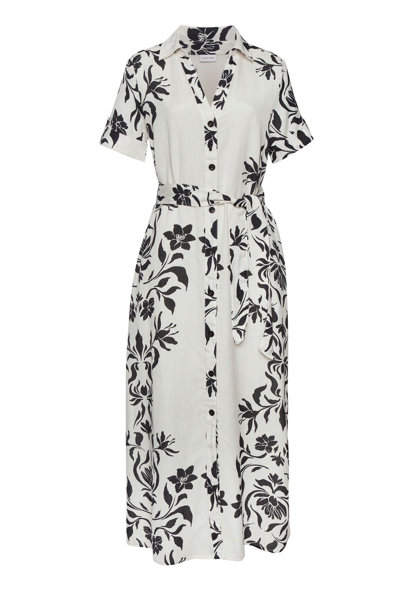 LASCANA Rochie tip bluză  bej / negru
