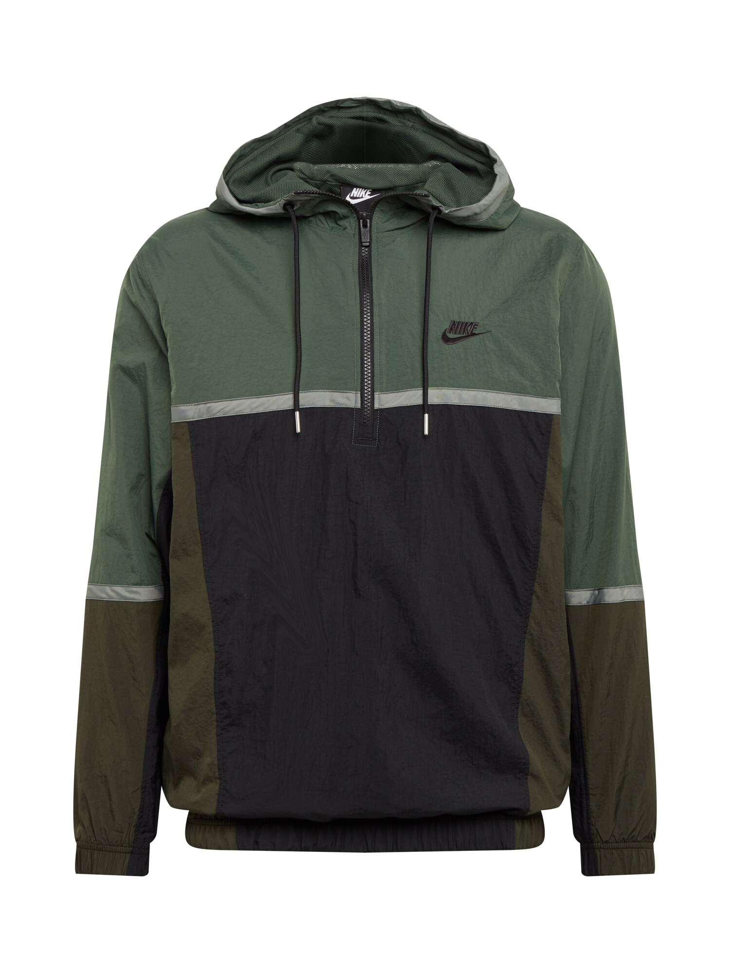 Nike Sportswear Demisezoninė striukė  juoda / tamsiai žalia