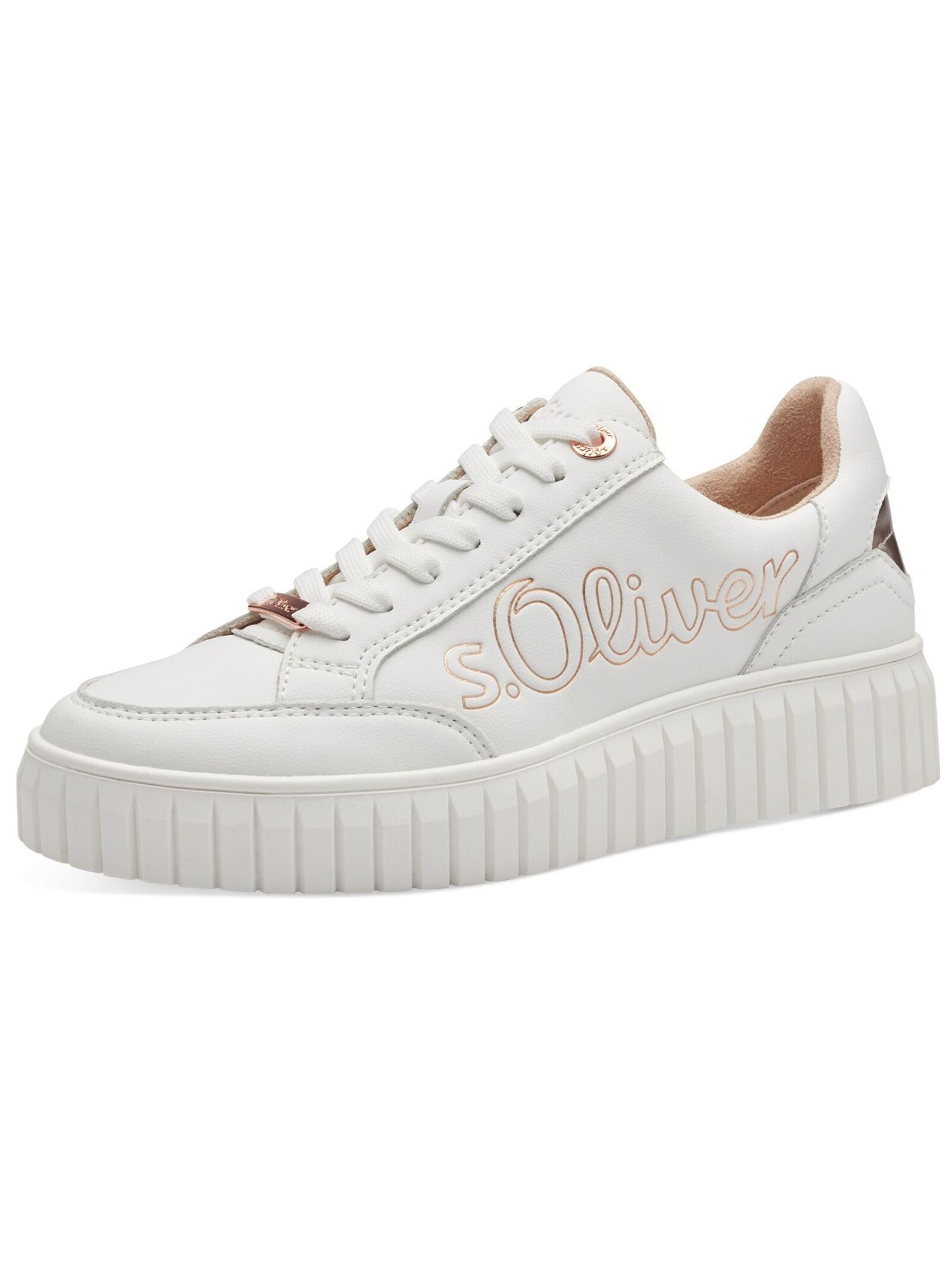 S.Oliver Sneakers Laag Beige / Rose-goud / Wit