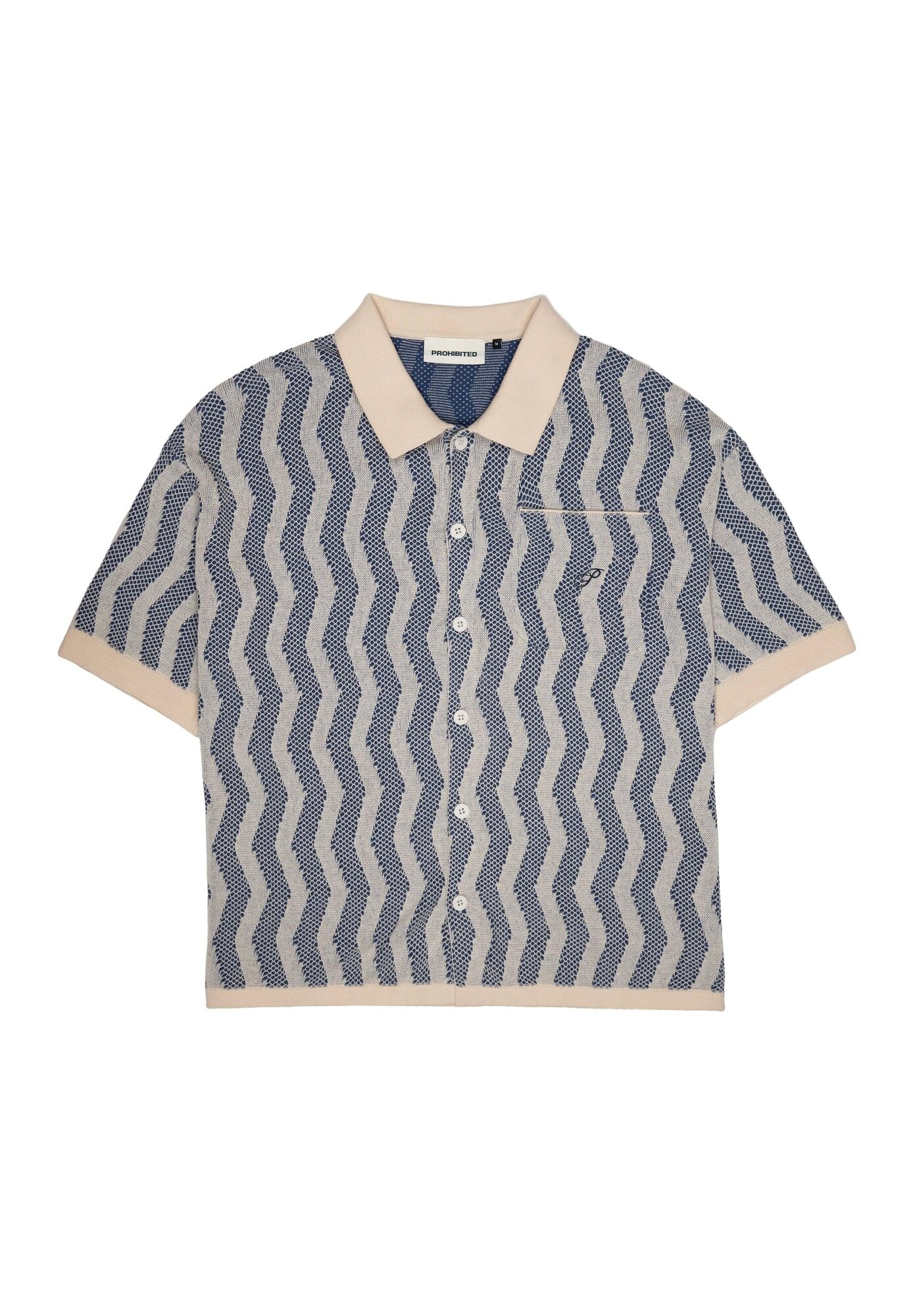 Prohibited Geacă tricotată  albastru marin / alb