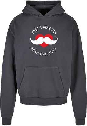 Merchcode Sweatshirt ‘Fathers Day – Best Dad’ Donkergrijs / Rood / Wit