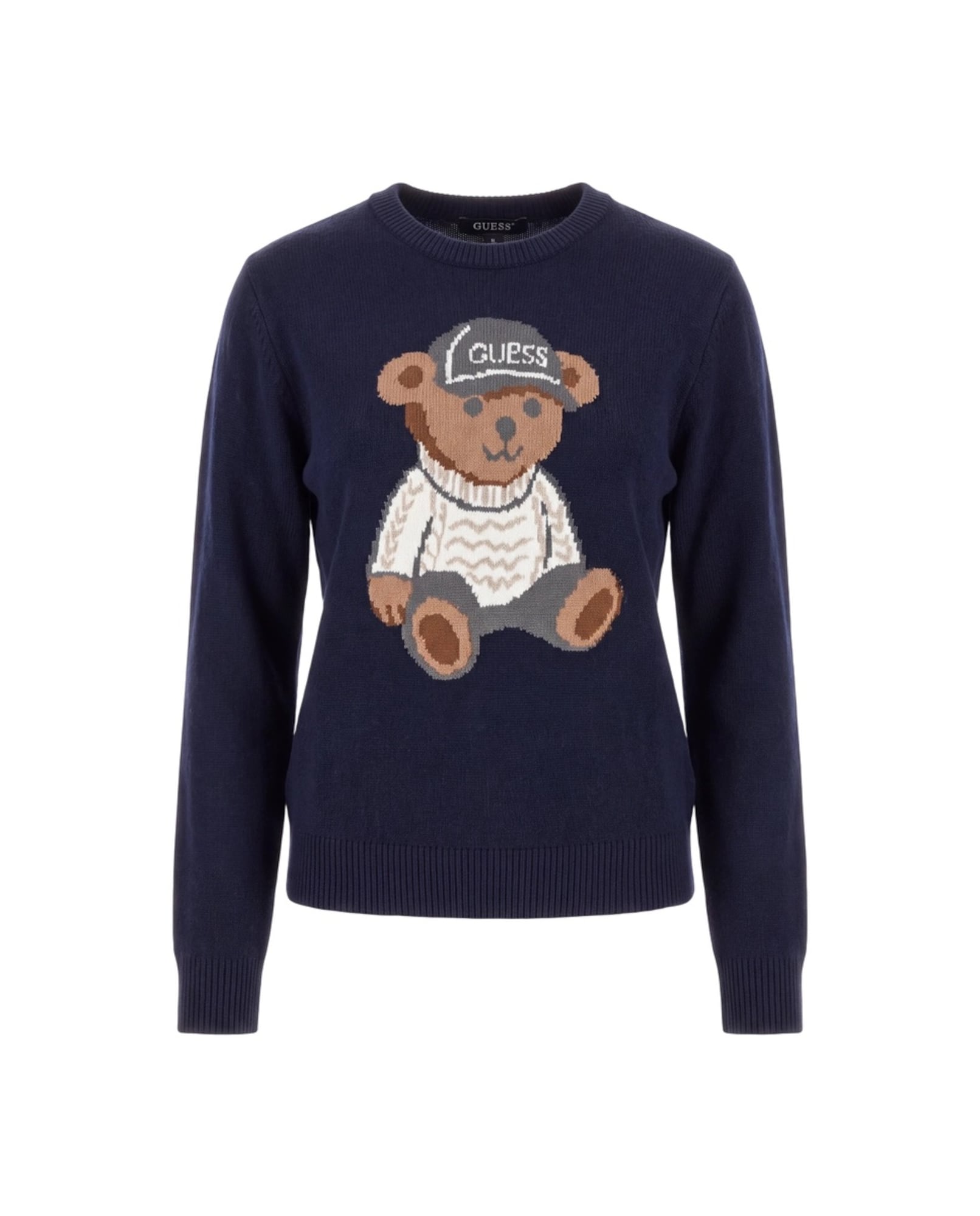 GUESS Pulover bleumarin / maro cappuccino / gri / alb natural