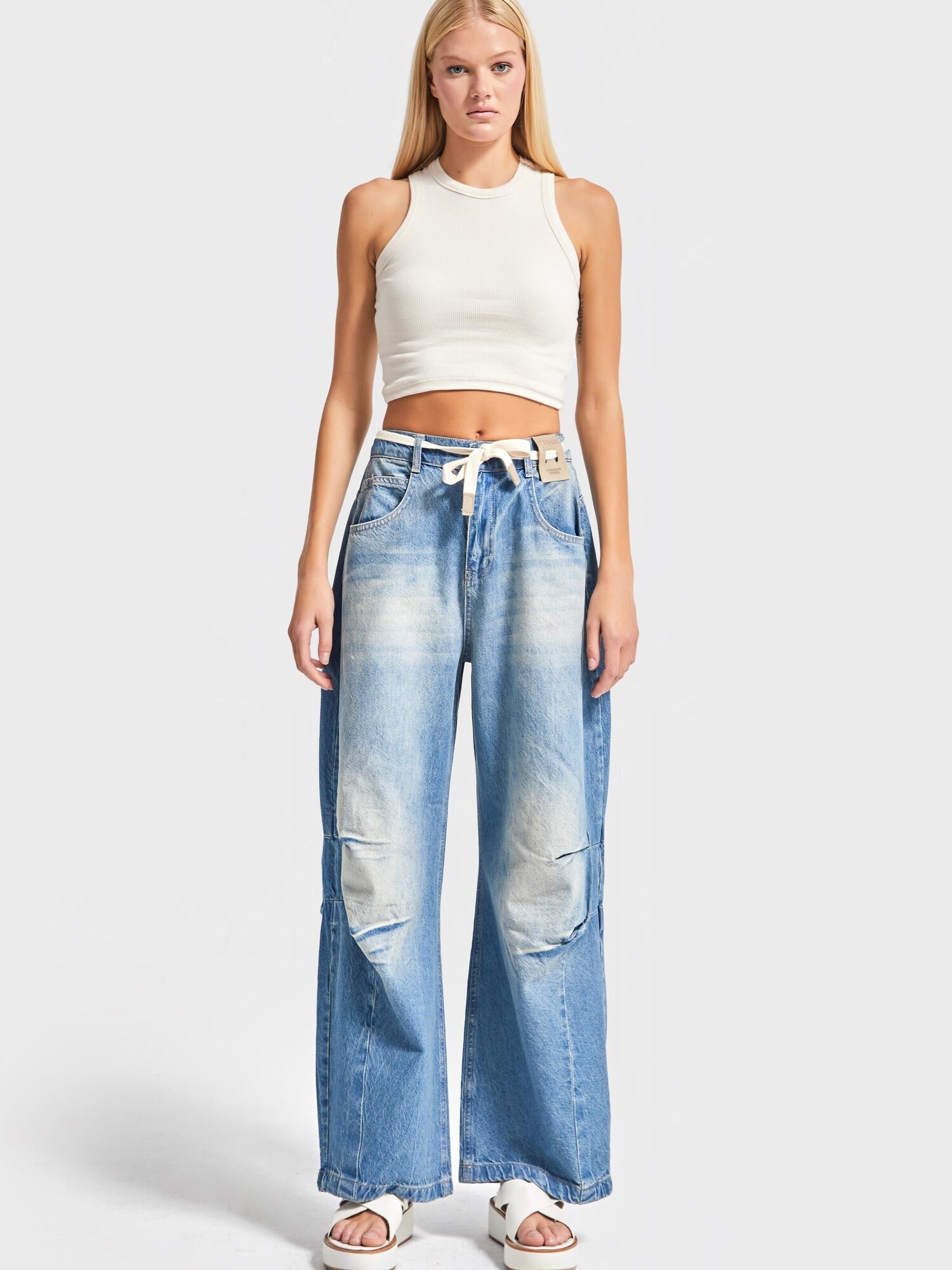It's Basic Its Basic Jeans Barrel Balloon Mid Rise Jeans (Lenght 30)