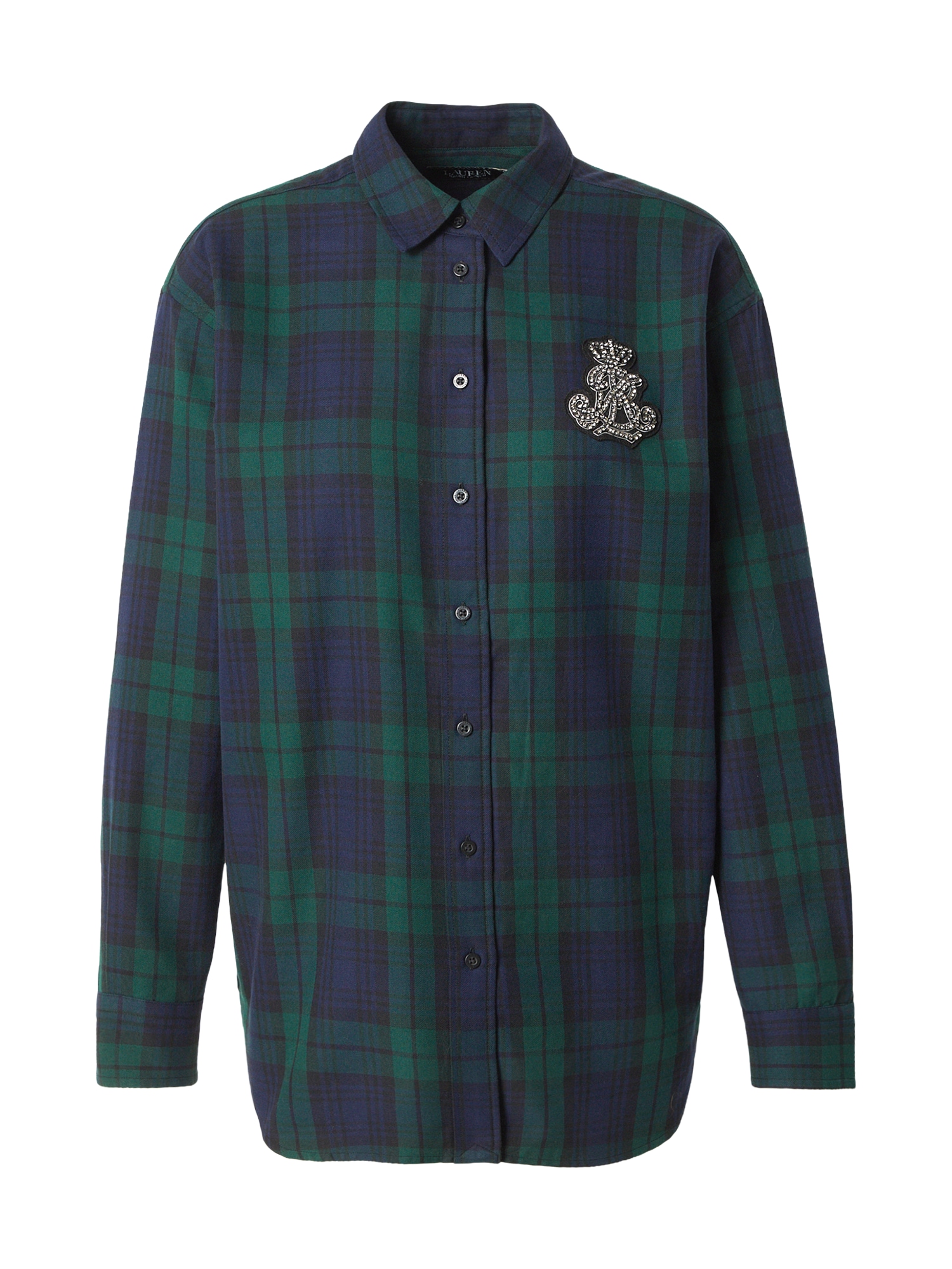 Lauren Ralph Lauren Bluză bleumarin / verde stuf / negru