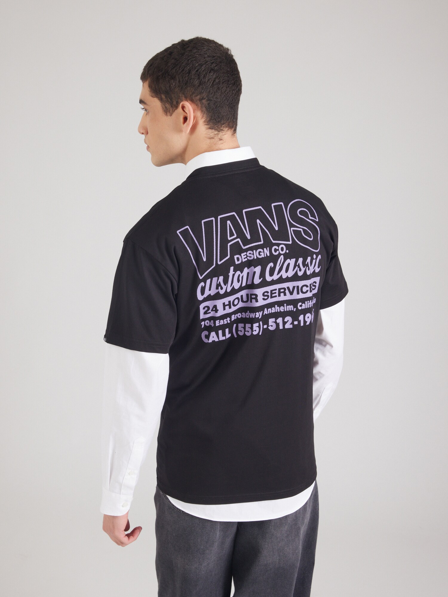 VANS Póló  világoslila / fekete termék 2. képe