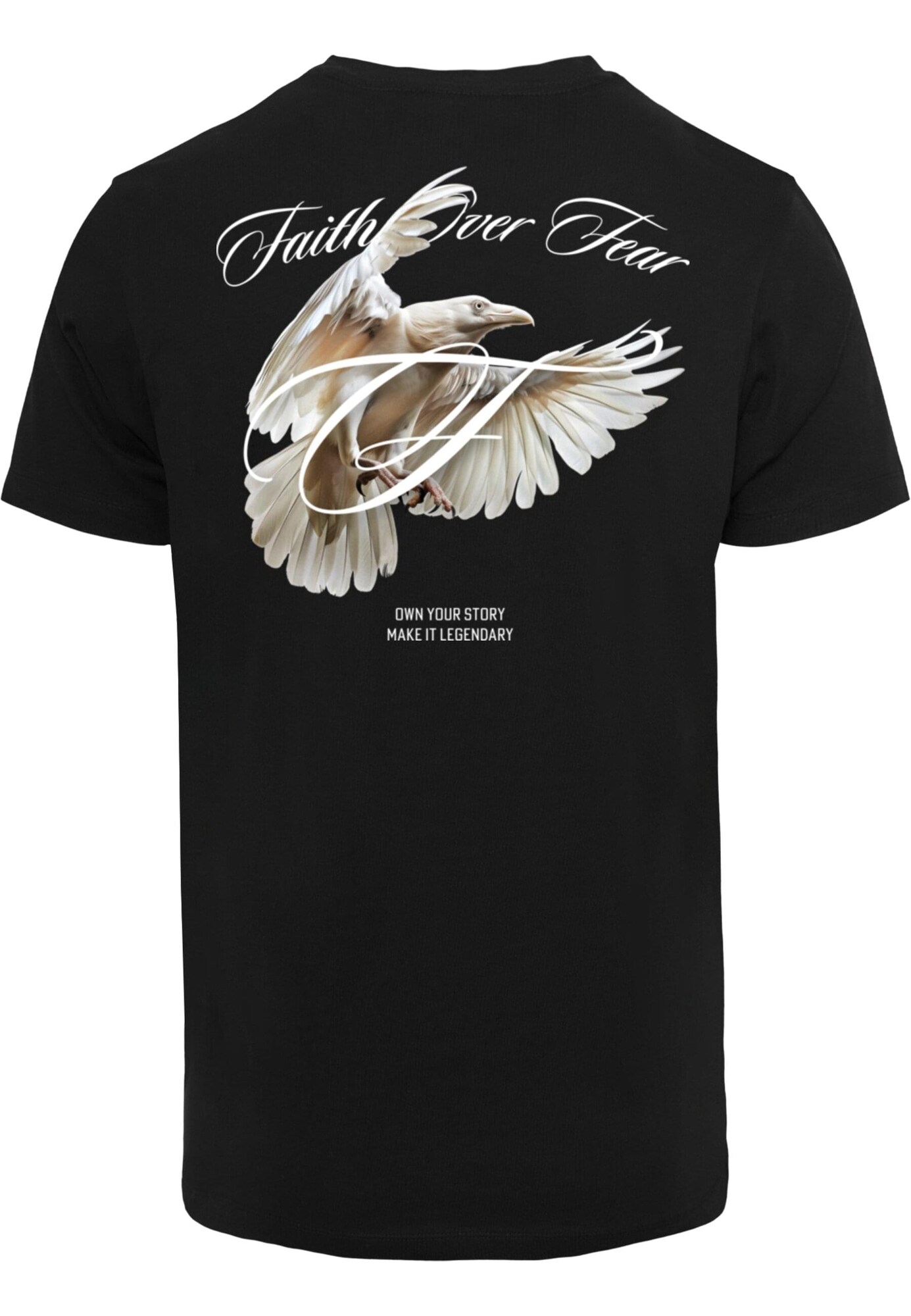 Mister Tee Póló 'Fearless Crow'  bézs / szürke / fekete / fehér termék 2. képe