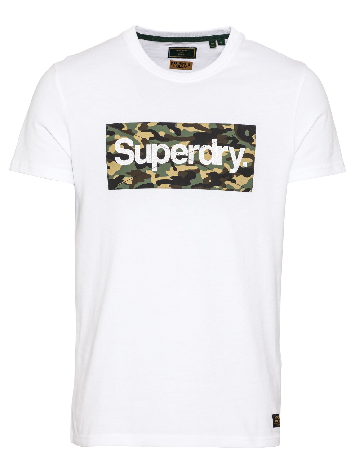 Superdry Marškinėliai  balta / smėlio / ruda / alyvuogių spalva