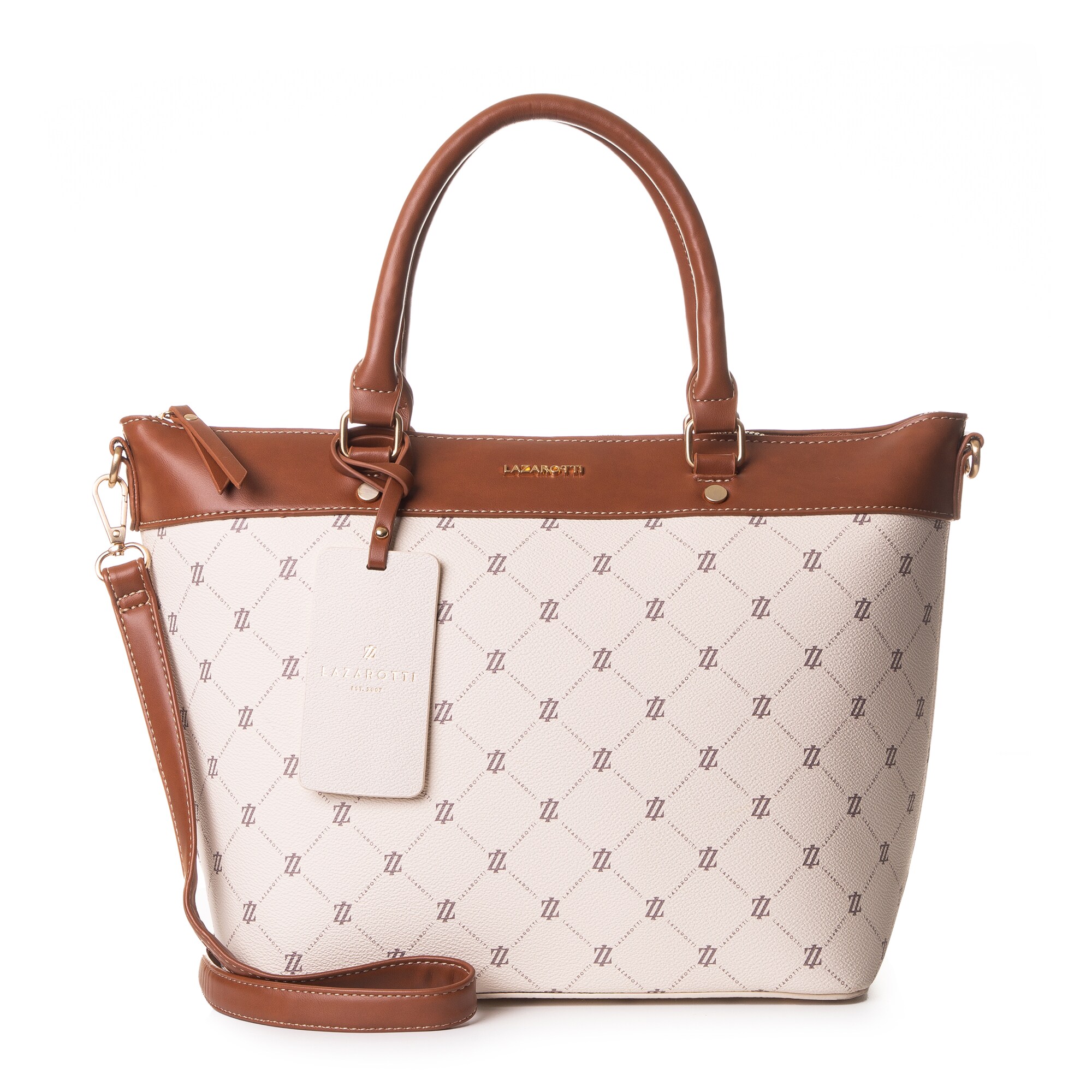 Lazarotti Handtas 'Palermo' Beige / Bruin