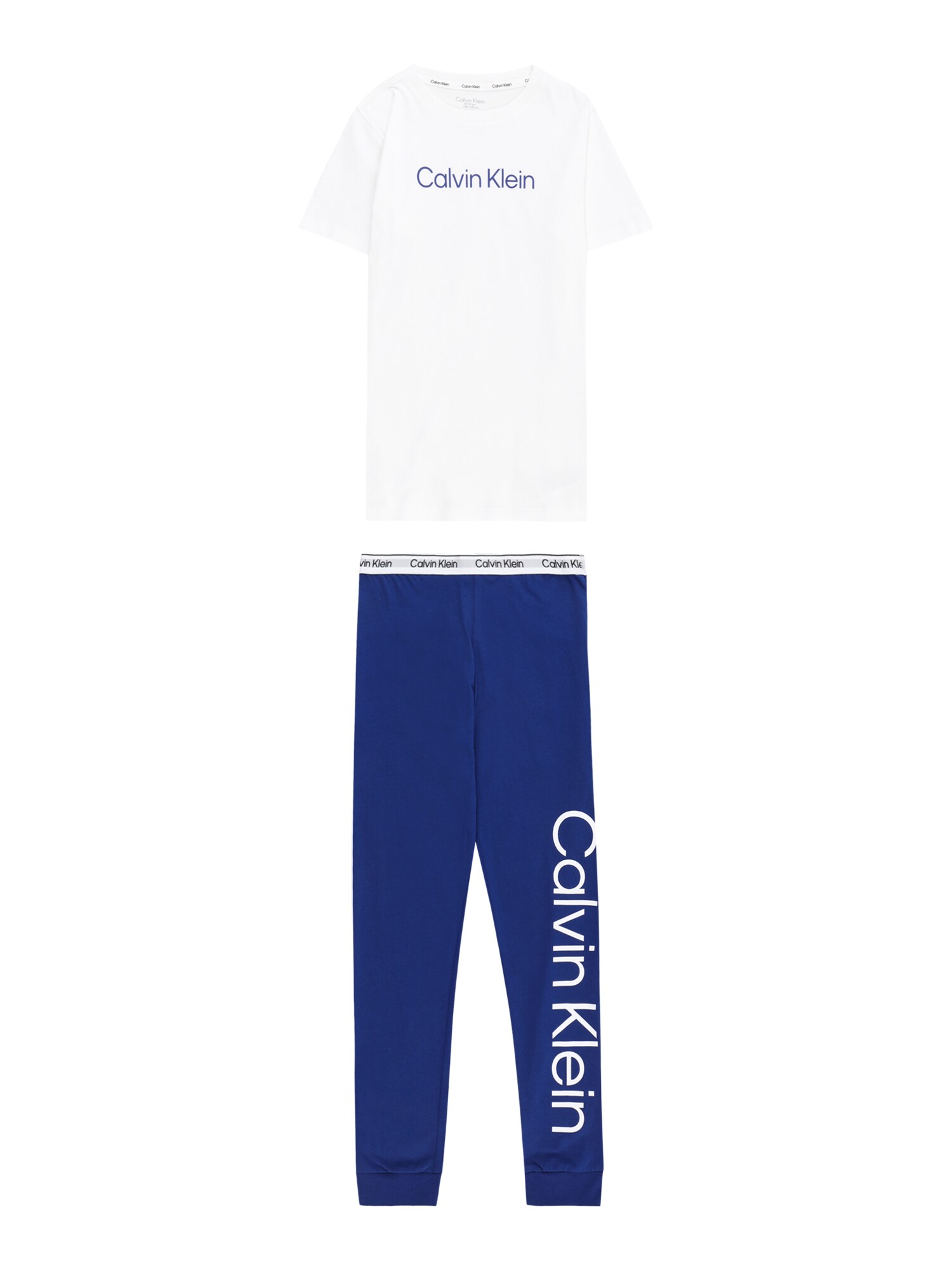 Calvin Klein Underwear Комплект пижама  кралско синьо / черно / бяло