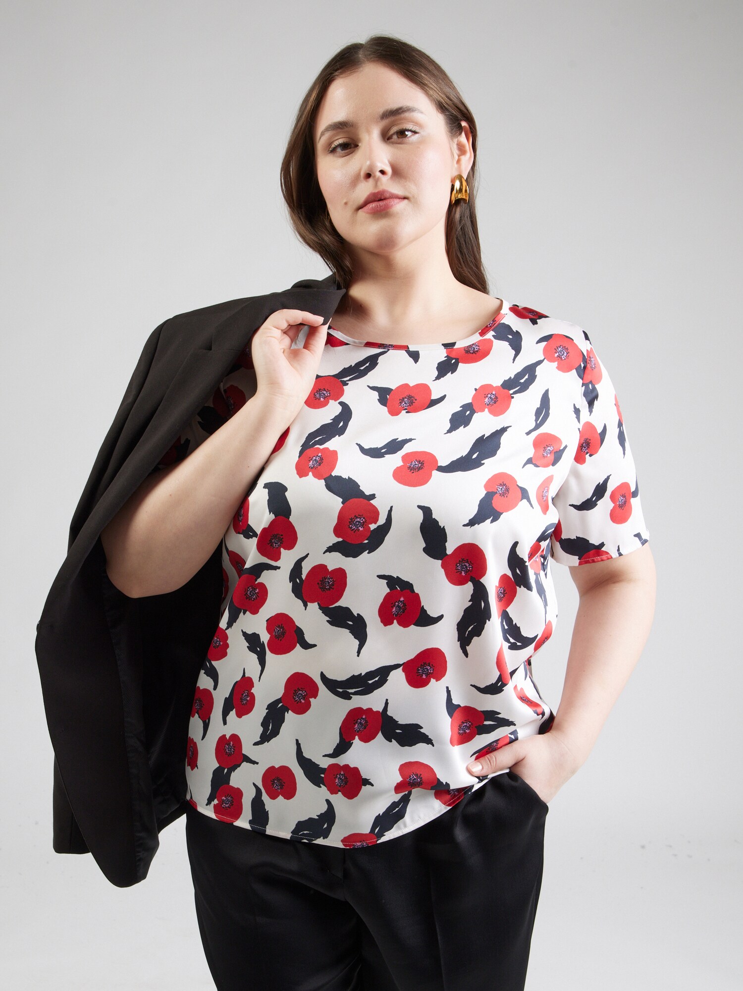 Persona by Marina Rinaldi Blúz 'AUSONIA'  piros / fekete / fehér termék 2. képe