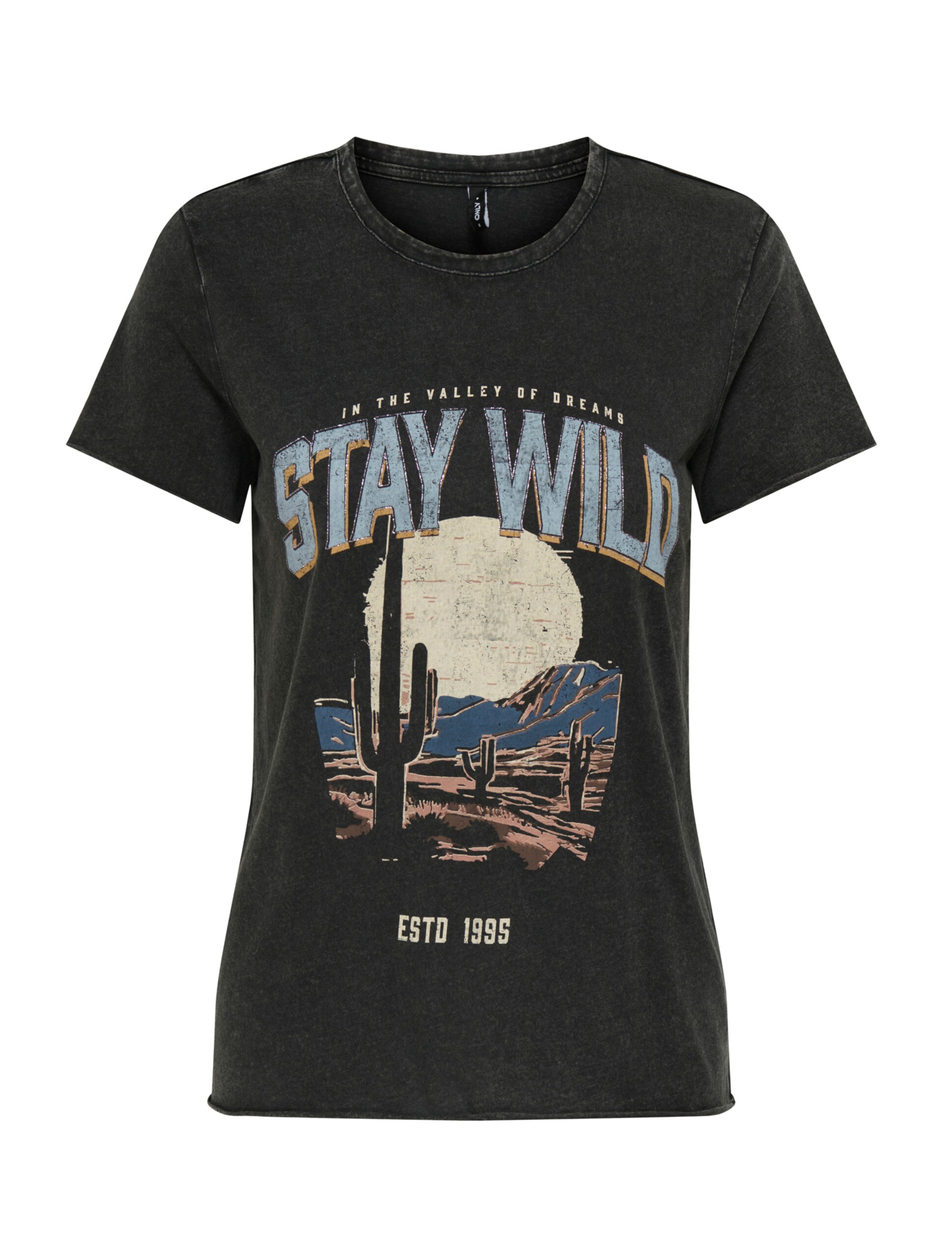 ONLY T-shirt 'ONLLUCY' kitt / marinblå / brokad dam