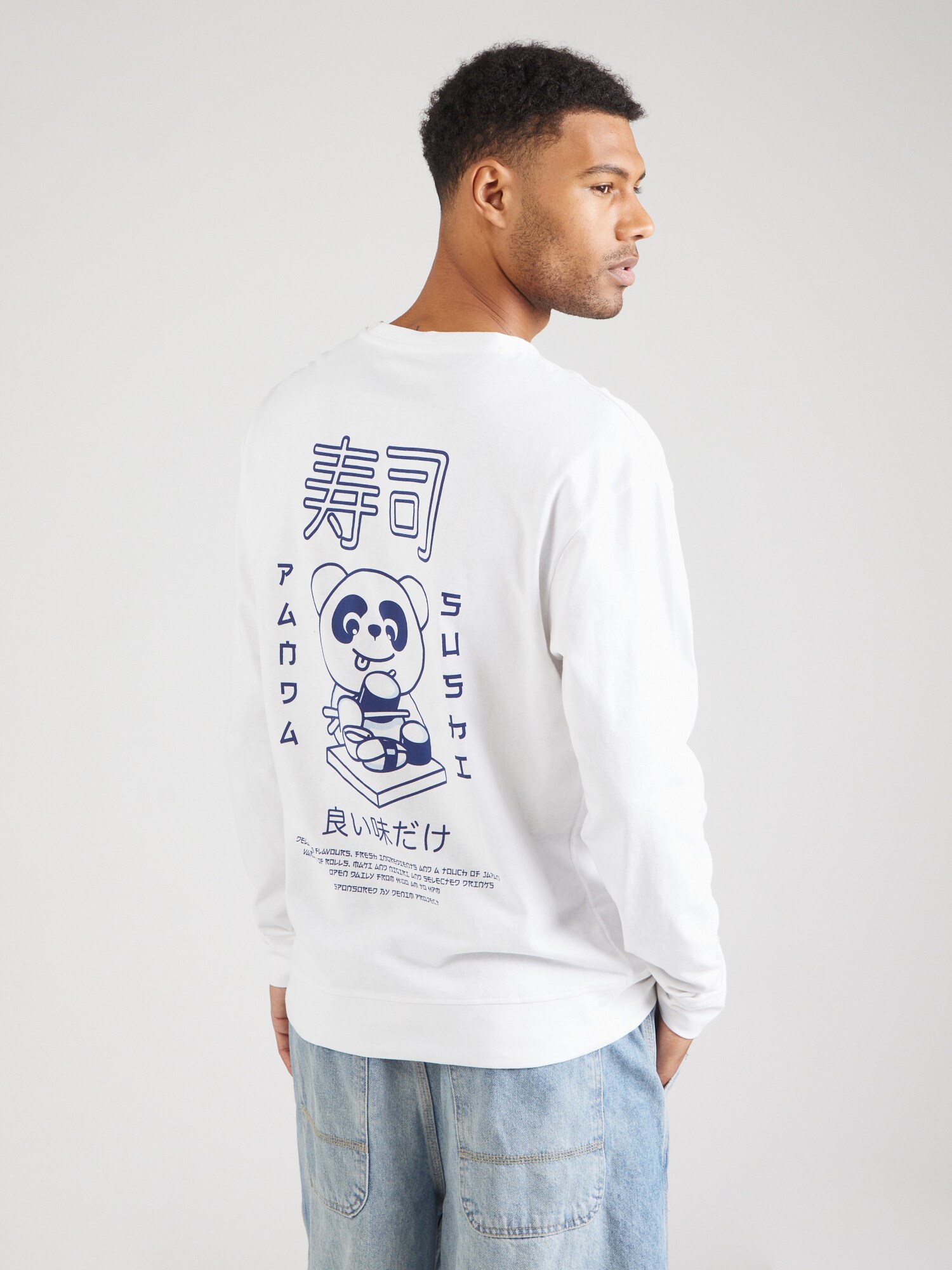 Denim Project Póló 'Panda'  kék / fehér termék 2. képe