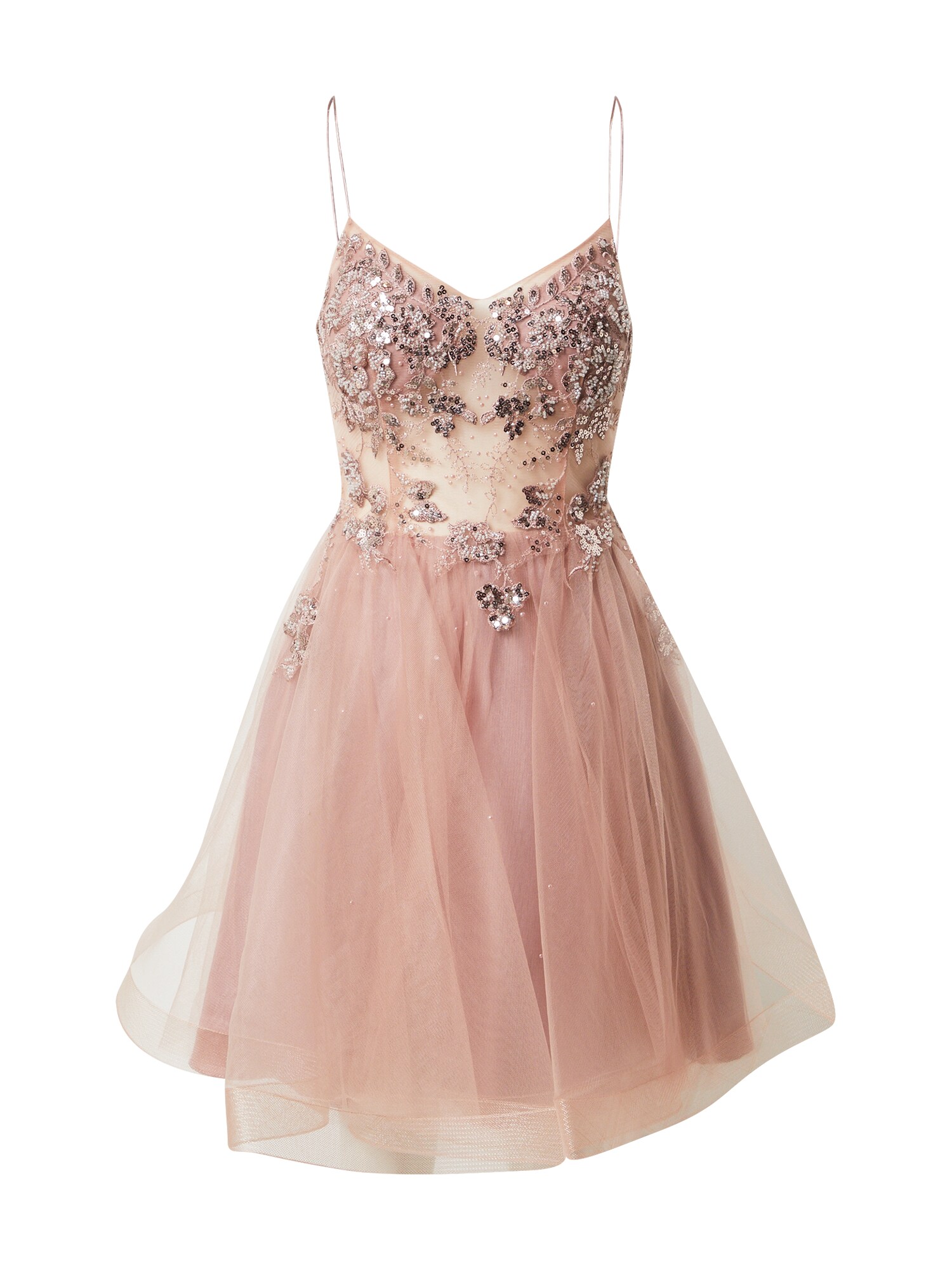 Laona Kokteilinė suknelė ryškiai rožinė spalva / sidabrinė / balta
