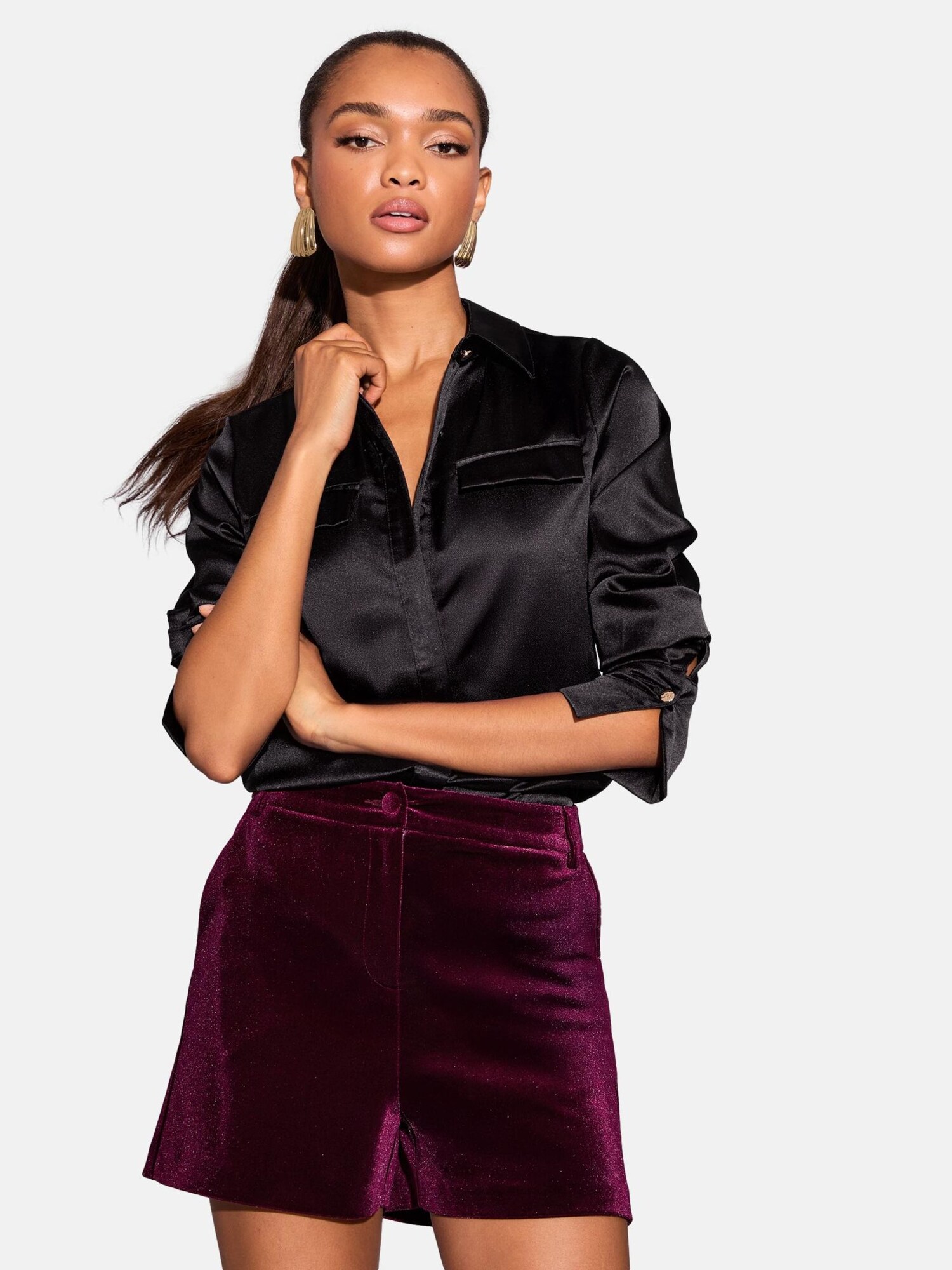 Lipsy Pantaloni  roșu vin