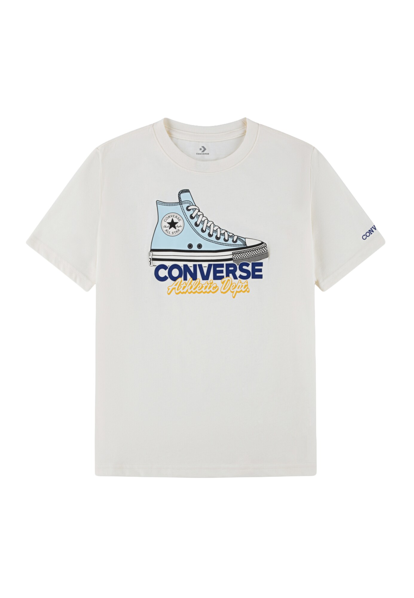 CONVERSE Tricou bleumarin / albastru deschis / galben / alb