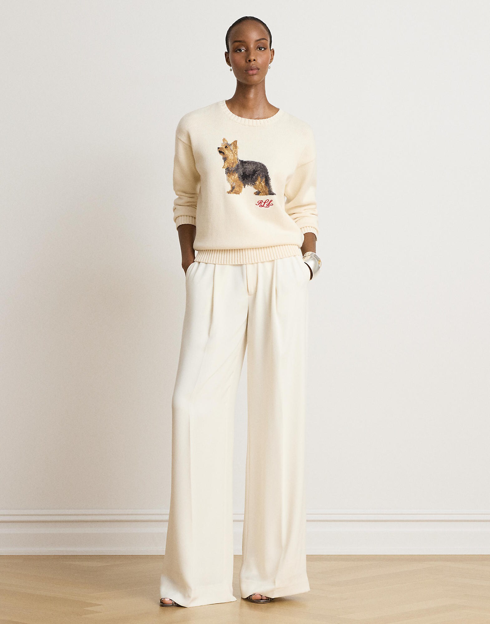 Lauren Ralph Lauren Jersey  crema / marrón / rojo sangre / negro – imagen 4