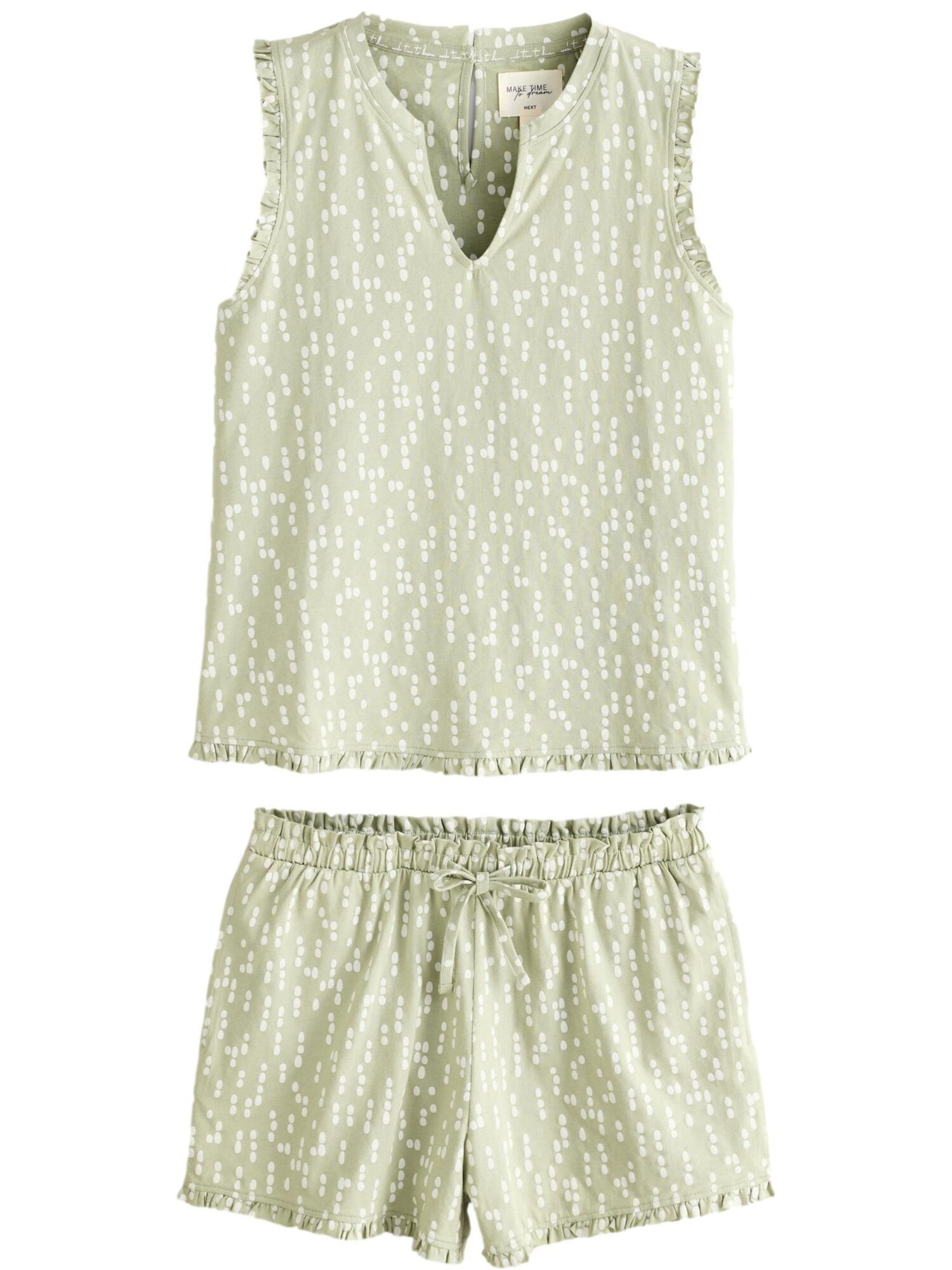 Next Pantaloni scurți  verde deschis / alb