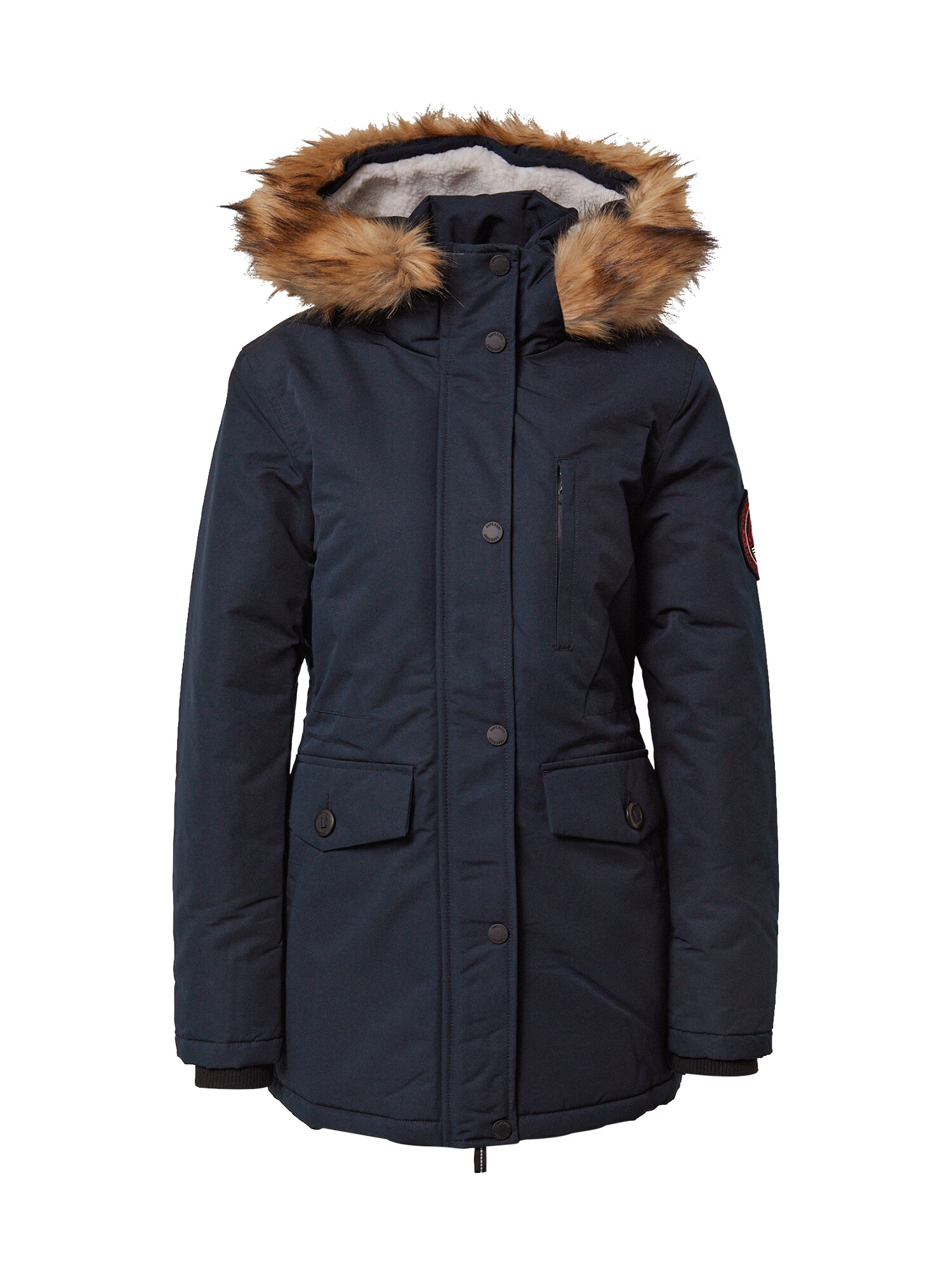 Superdry Ilga žieminė striukė  tamsiai mėlyna jūros spalva