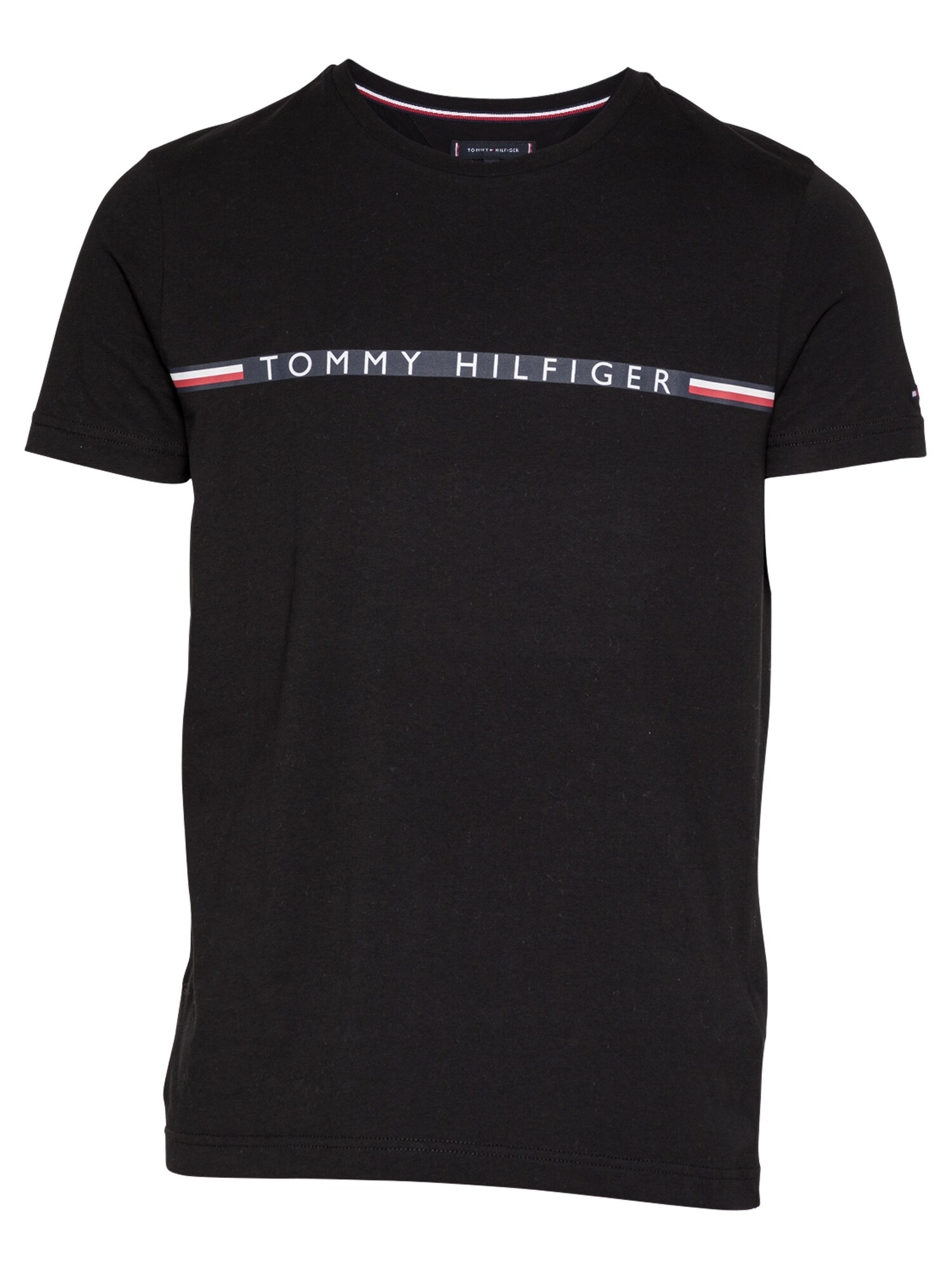 TOMMY HILFIGER Marškinėliai  juoda / tamsiai mėlyna / balta / šviesiai raudona