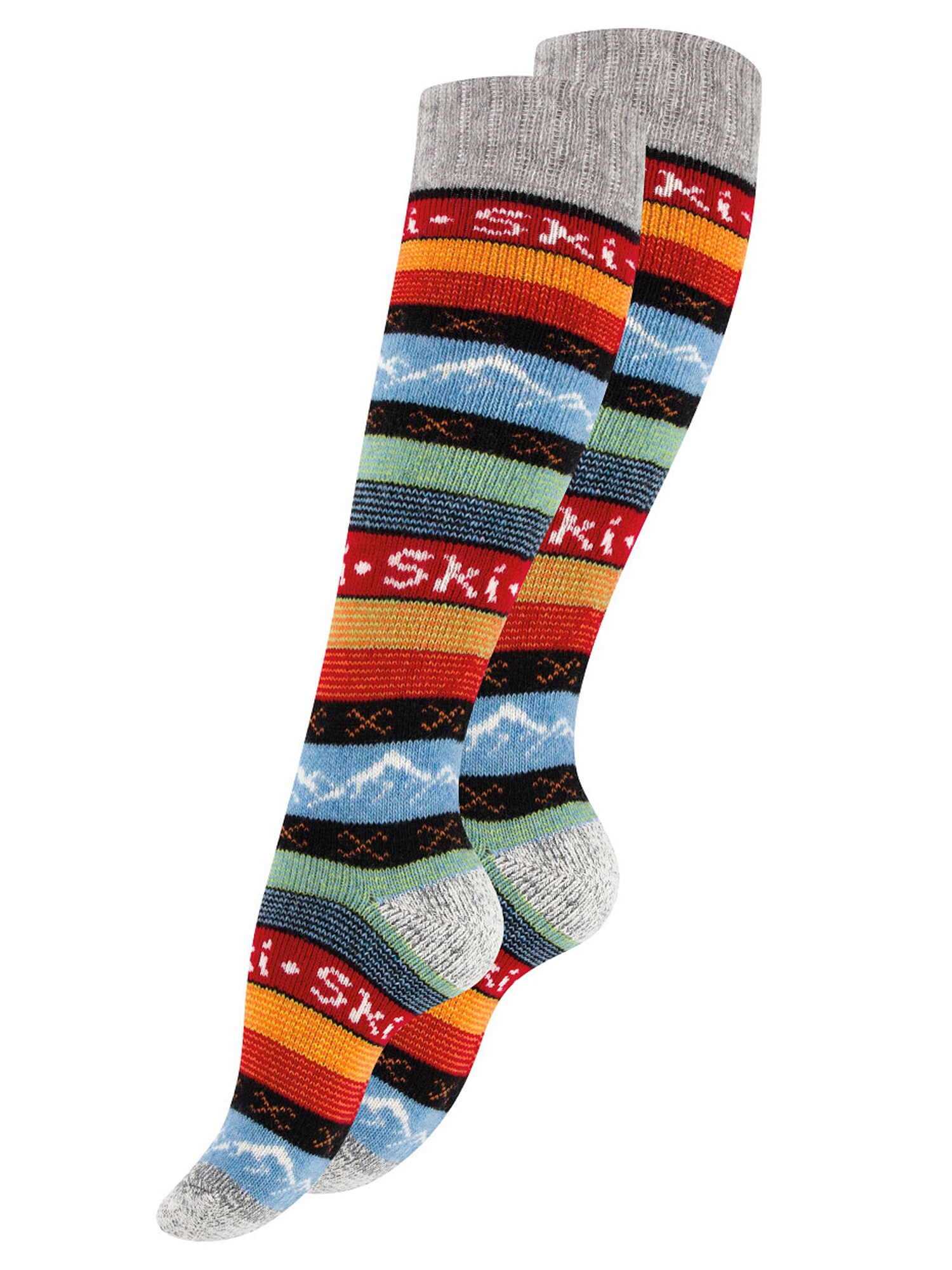 Stark Soul Calcetines hasta la rodilla 'Hygge' azul claro / gris / rojo / negro