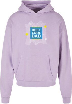 Merchcode Sweatshirt ‘Fathers Day – Reel cool dad’ Azuur / Citroengeel / Lichtlila / Wit