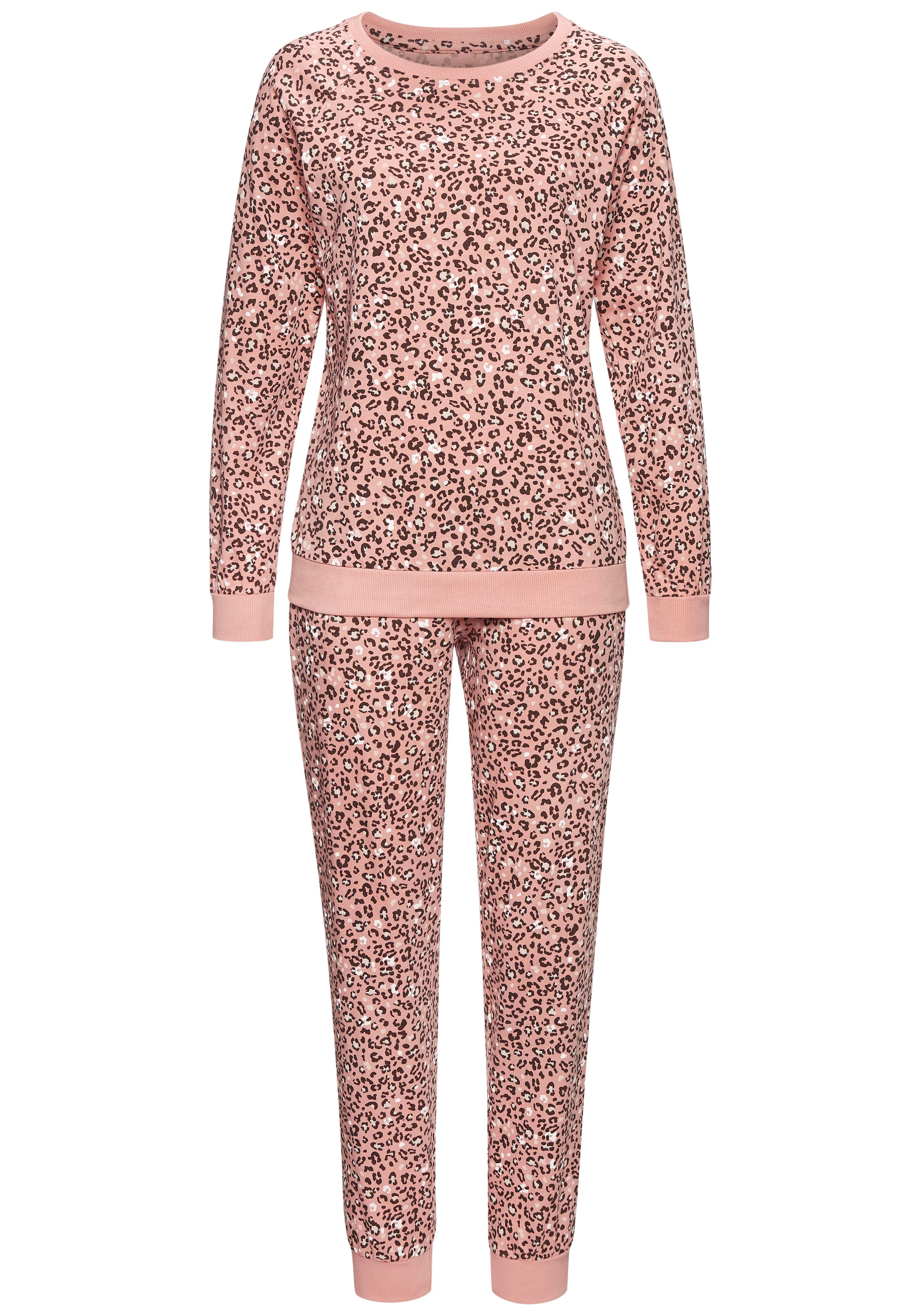 VIVANCE by LASCANA Pyjamas 'Dreams' rosa / svart dam